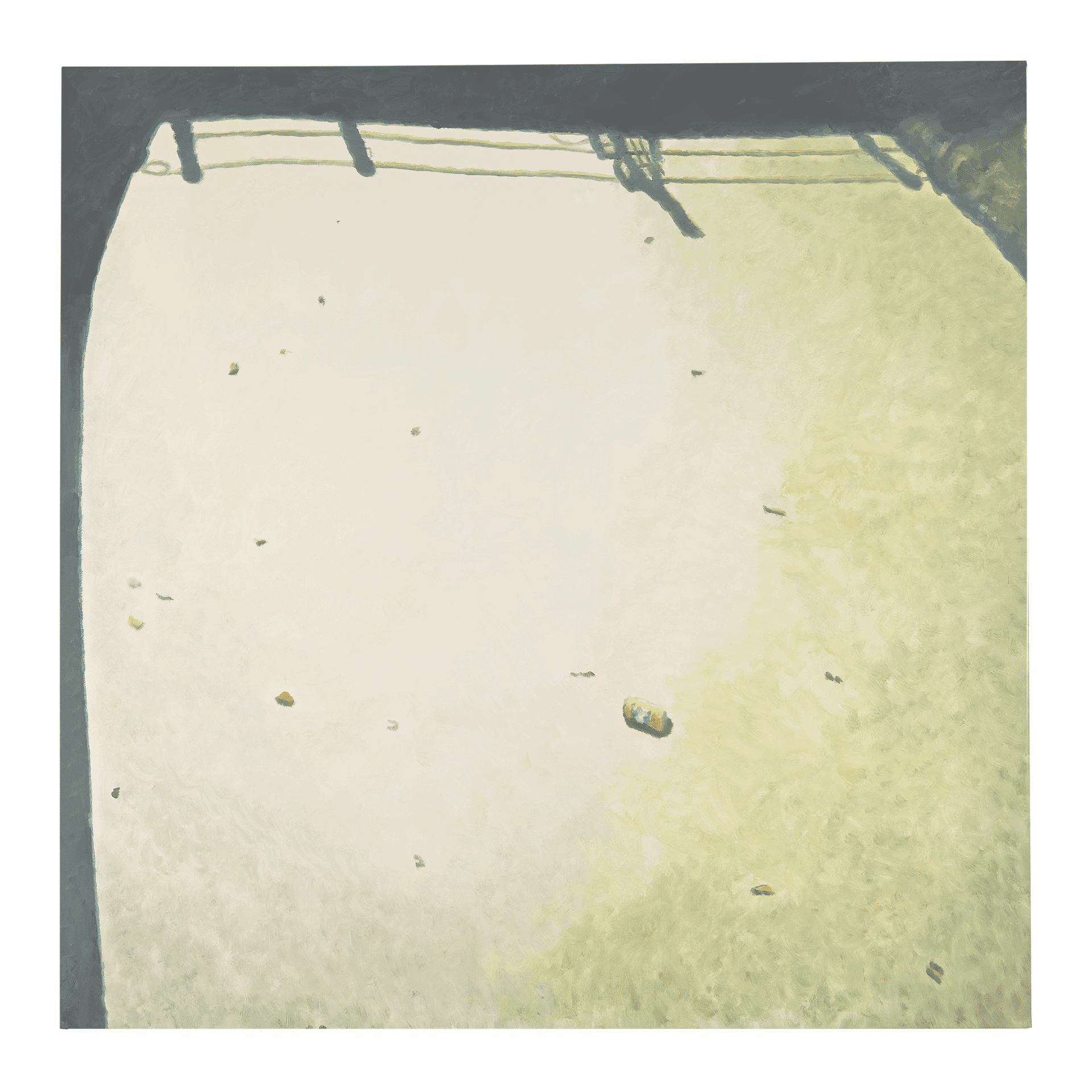 A painting by Luc Tuymans, titled Murky Water I, dated 2015.