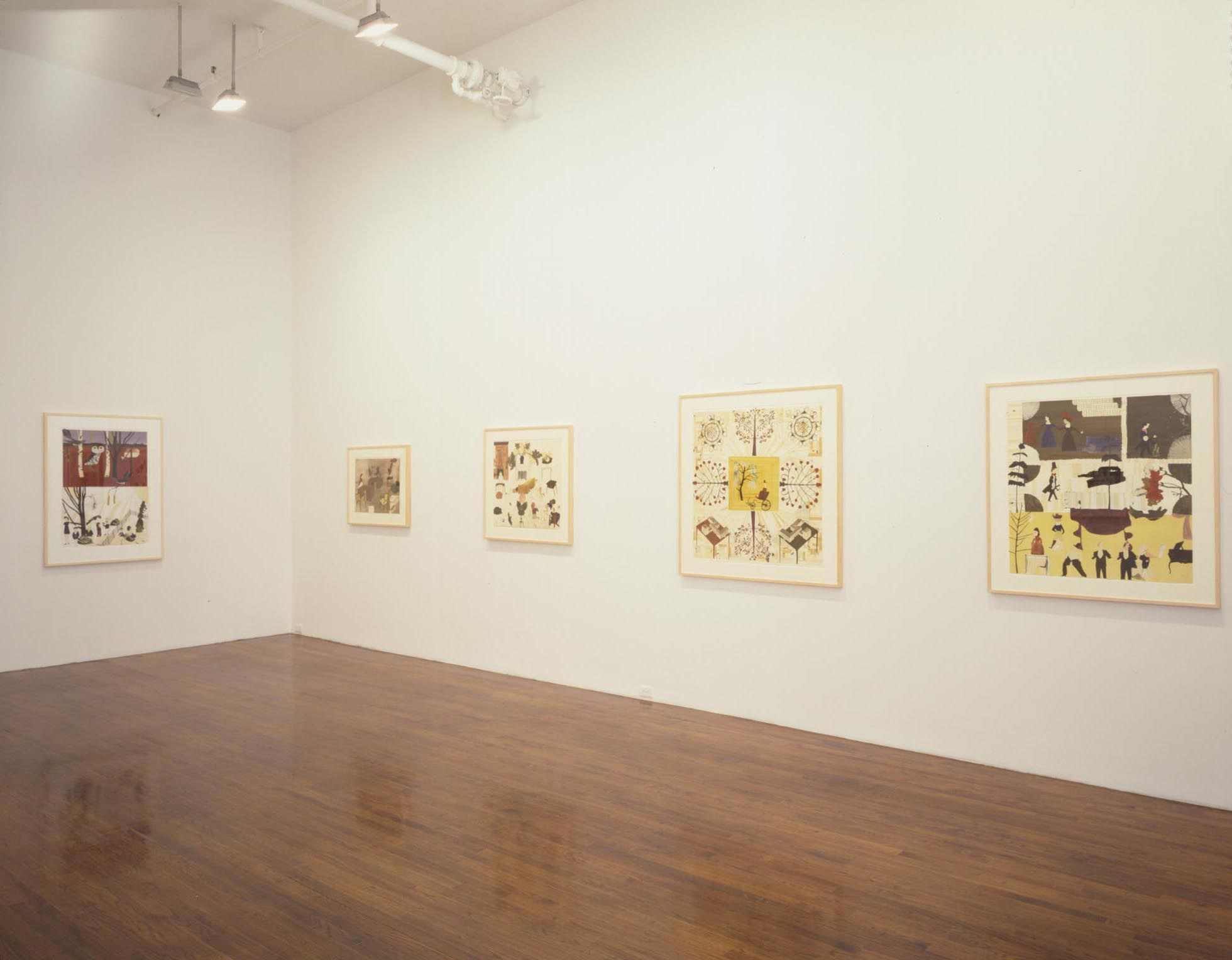 An installation view of the exhibition Jockum Nordstrom, at David Zwirner New York, dated 2002.