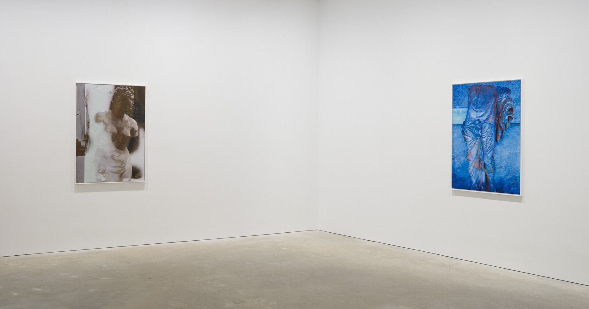 An installation view of an exhibition titled James Welling: Metamorphosis at David Zwirner, Hong Kong, in 2021.