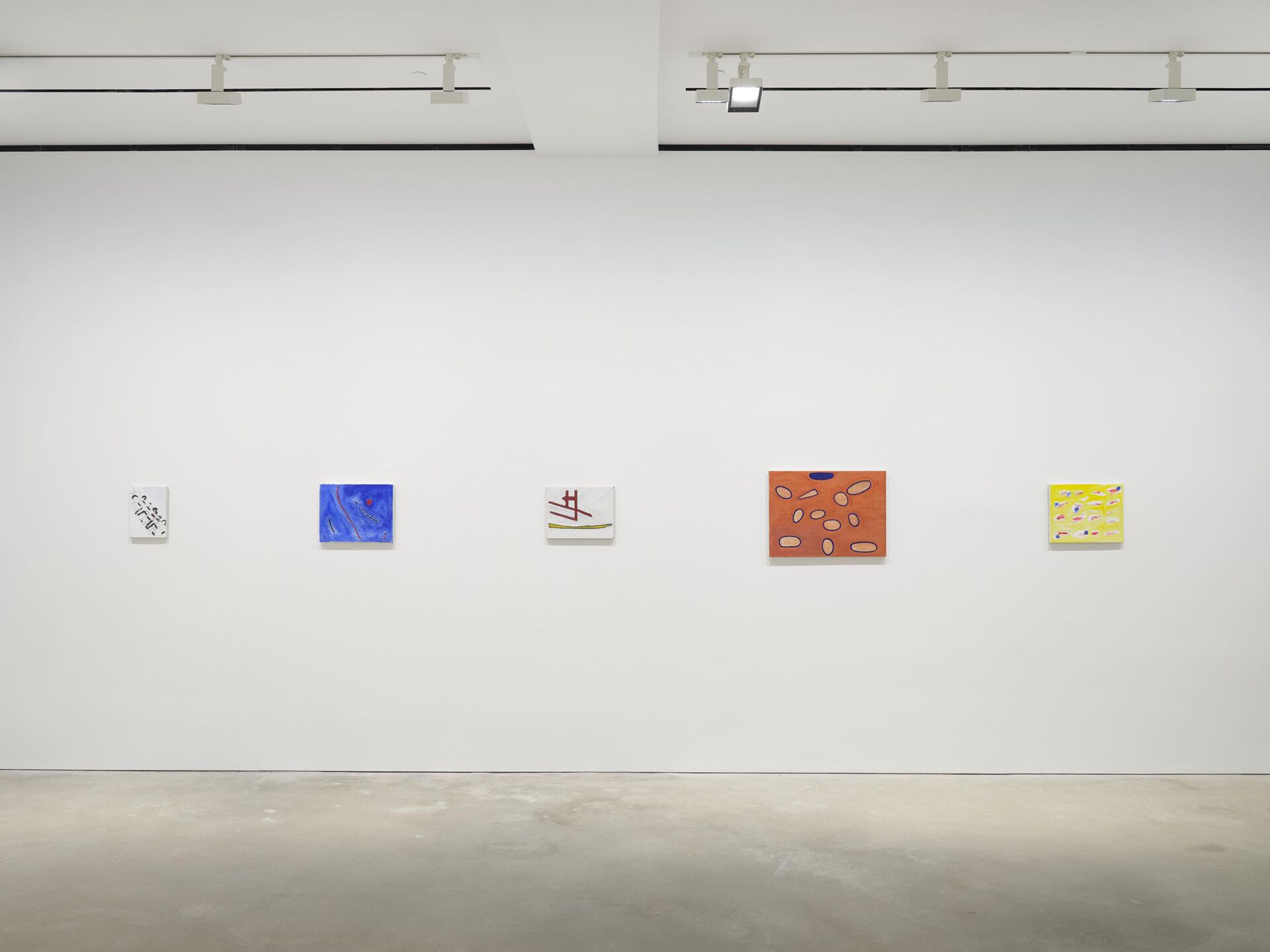 An installation view of the exhibition Raoul De Keyser, at David Zwirner in Hong Kong, dated 2020.