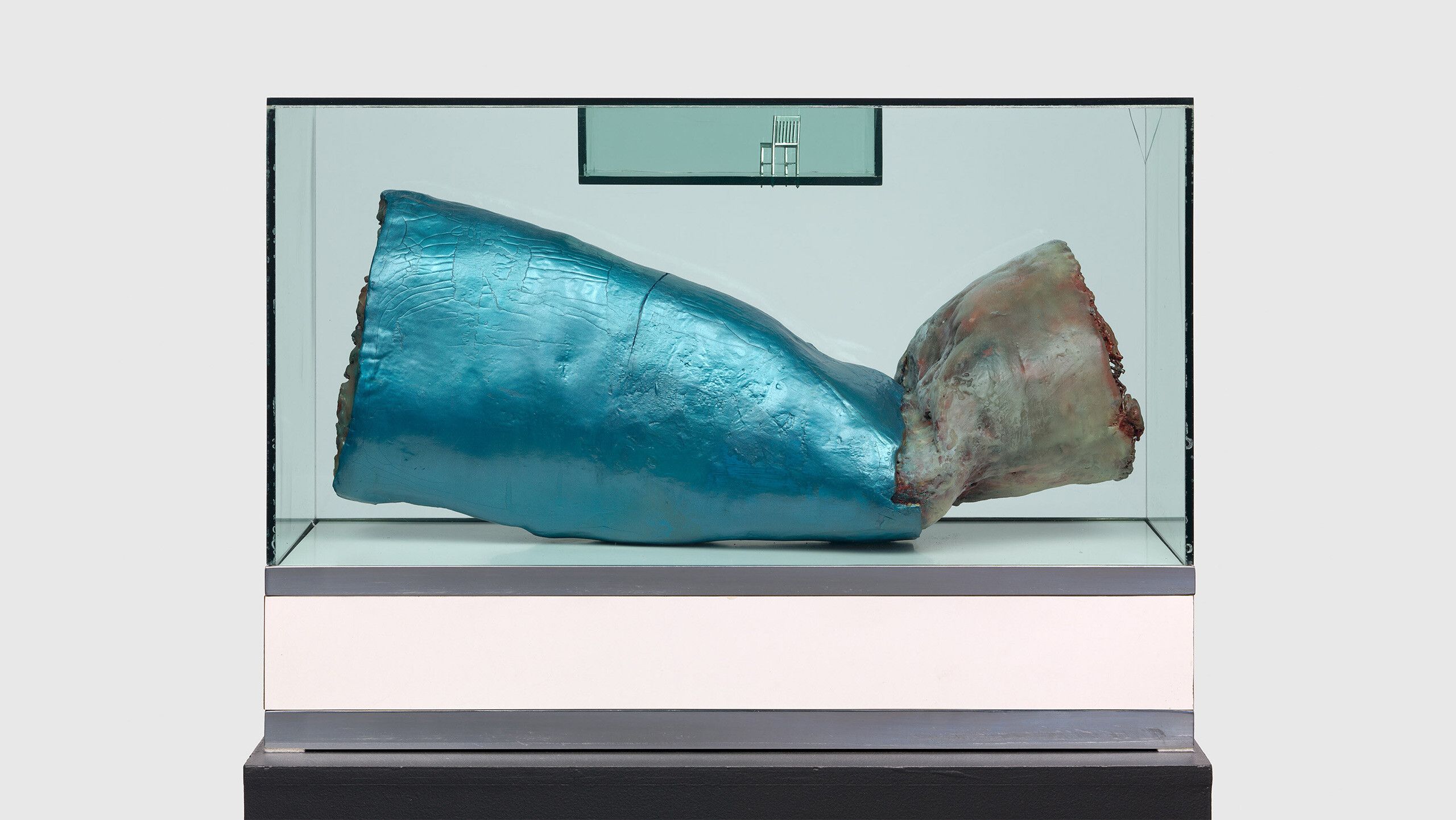 An artwork by Paul Thek, titled Untitled (Meat Piece with Chair), dated 1966.