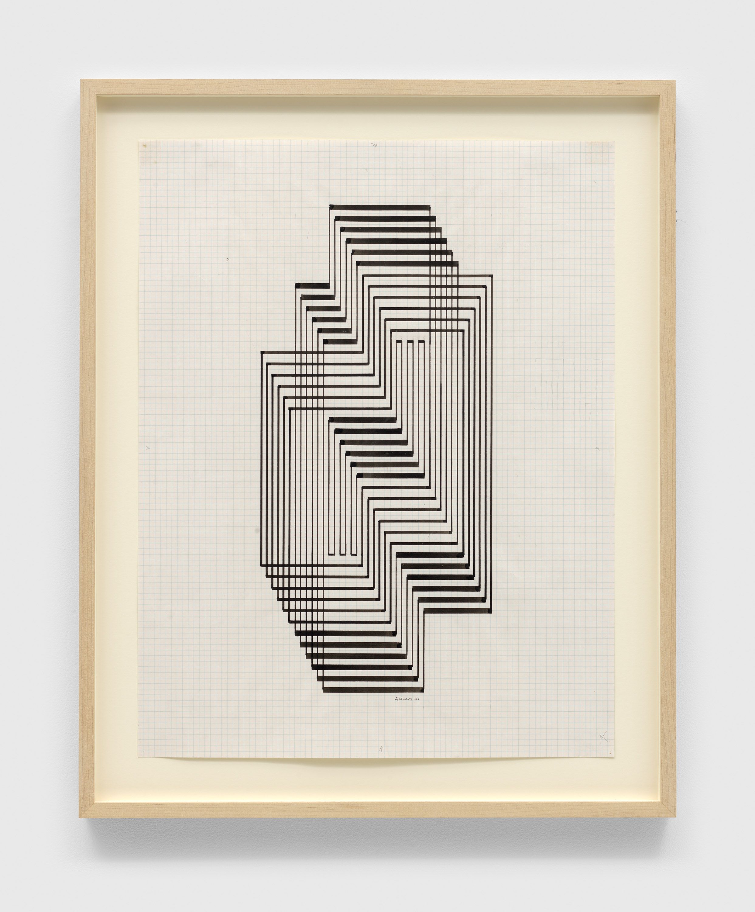 A painting by Josef Albers, titled Study for Graphic Tectonic (Ascension), dated 1941.