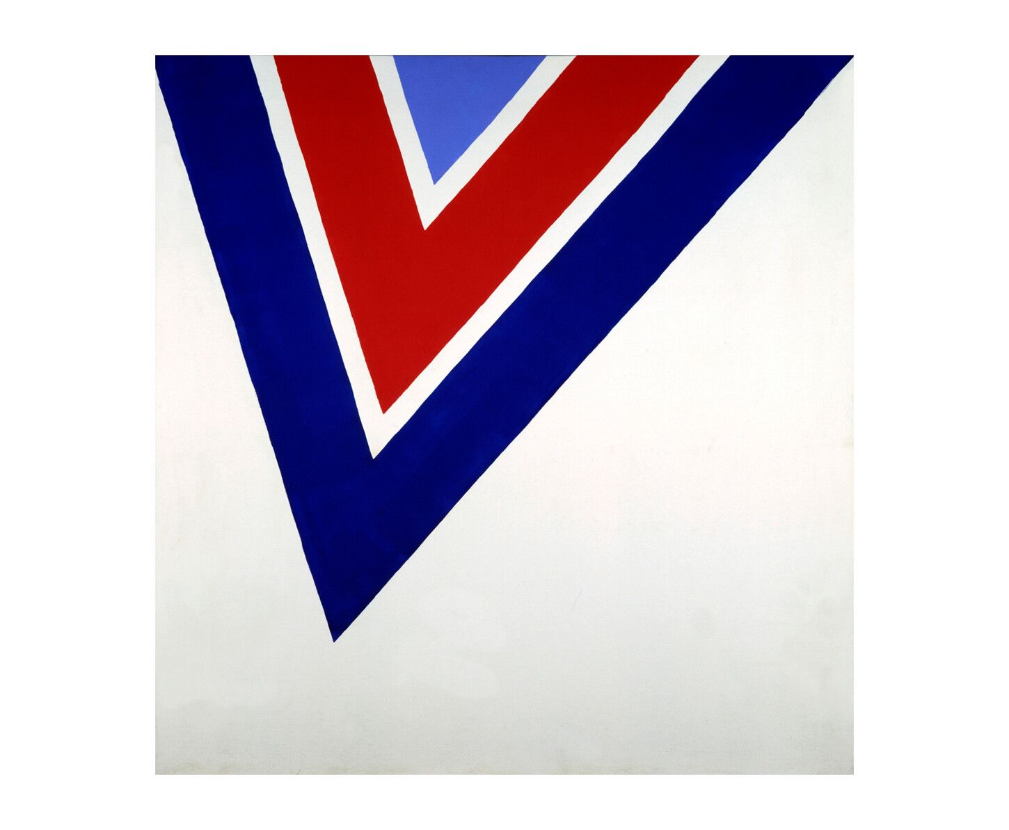 An acrylic painting by Kenneth Noland, titled Sarah's Reach, dated 1964.