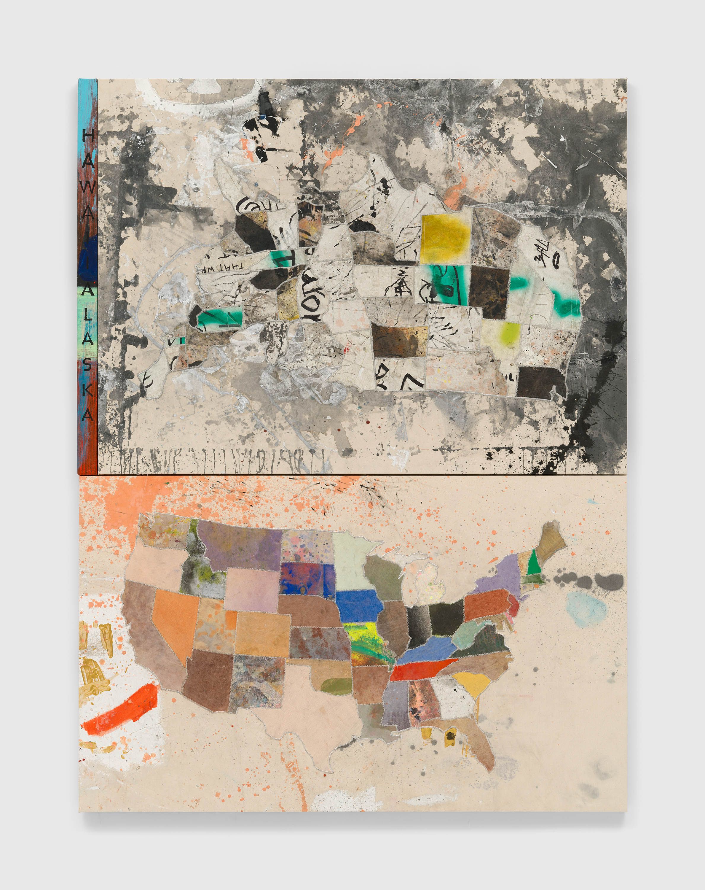 A painting by Nate Lowman, titled Over-Under, dated 2018.