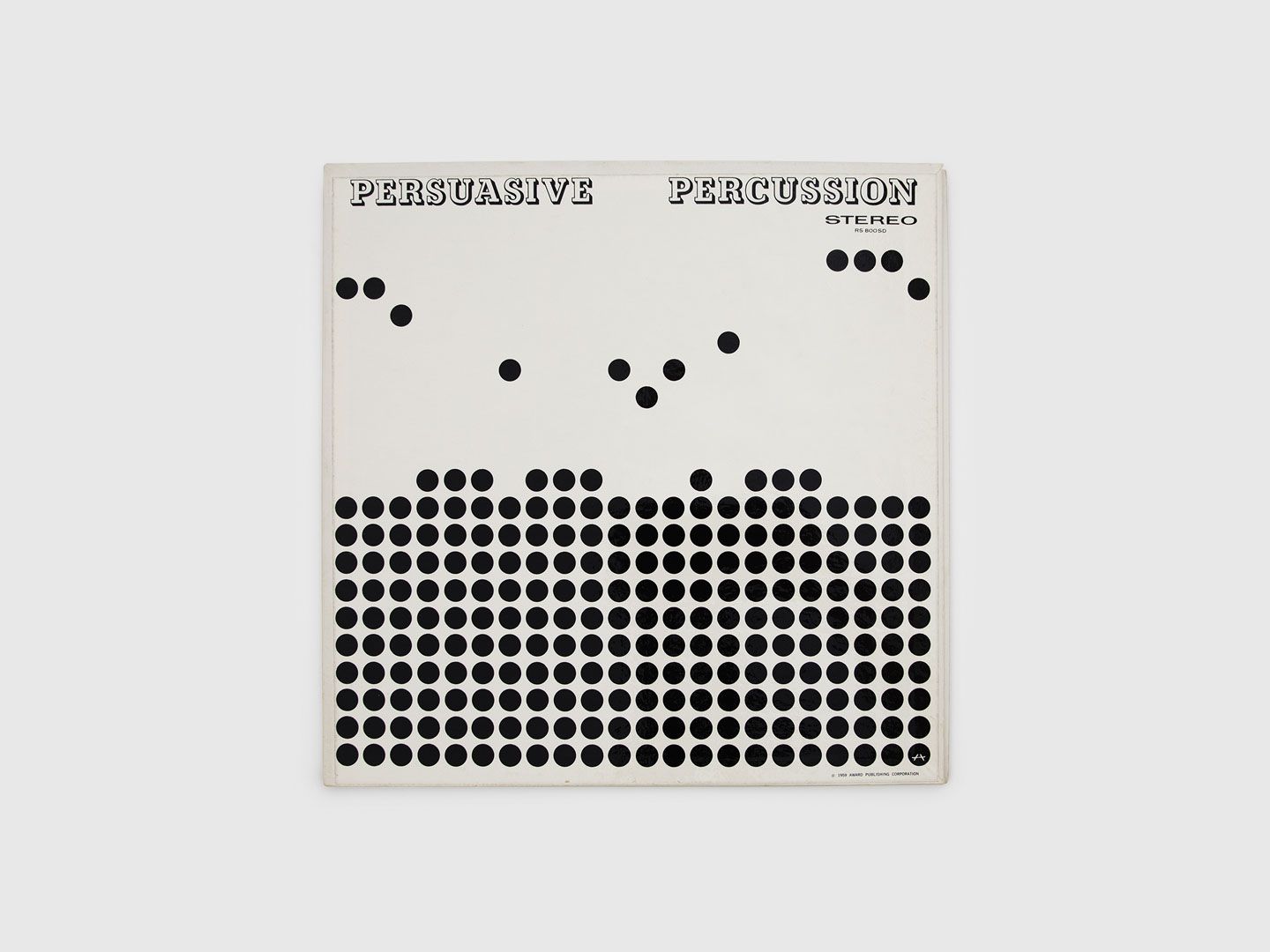 An offset printed record album jacket by Josef Albers. Album titled Persuasive Percussion, dated 1959.
