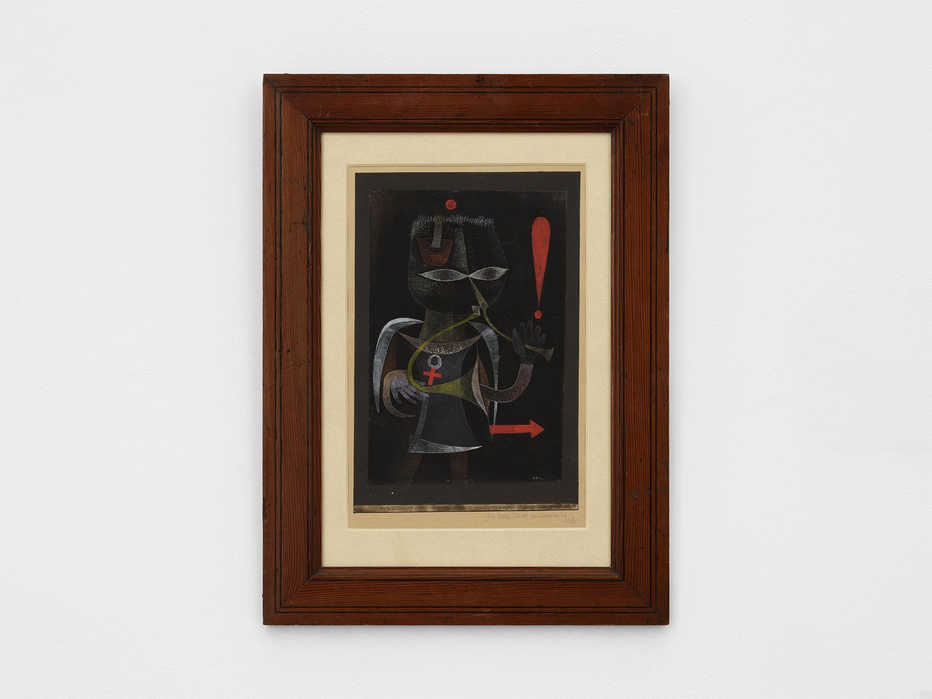A painting by Paul Klee, titled Schwarzer Herold, translated as Black Herald, dated 1924.