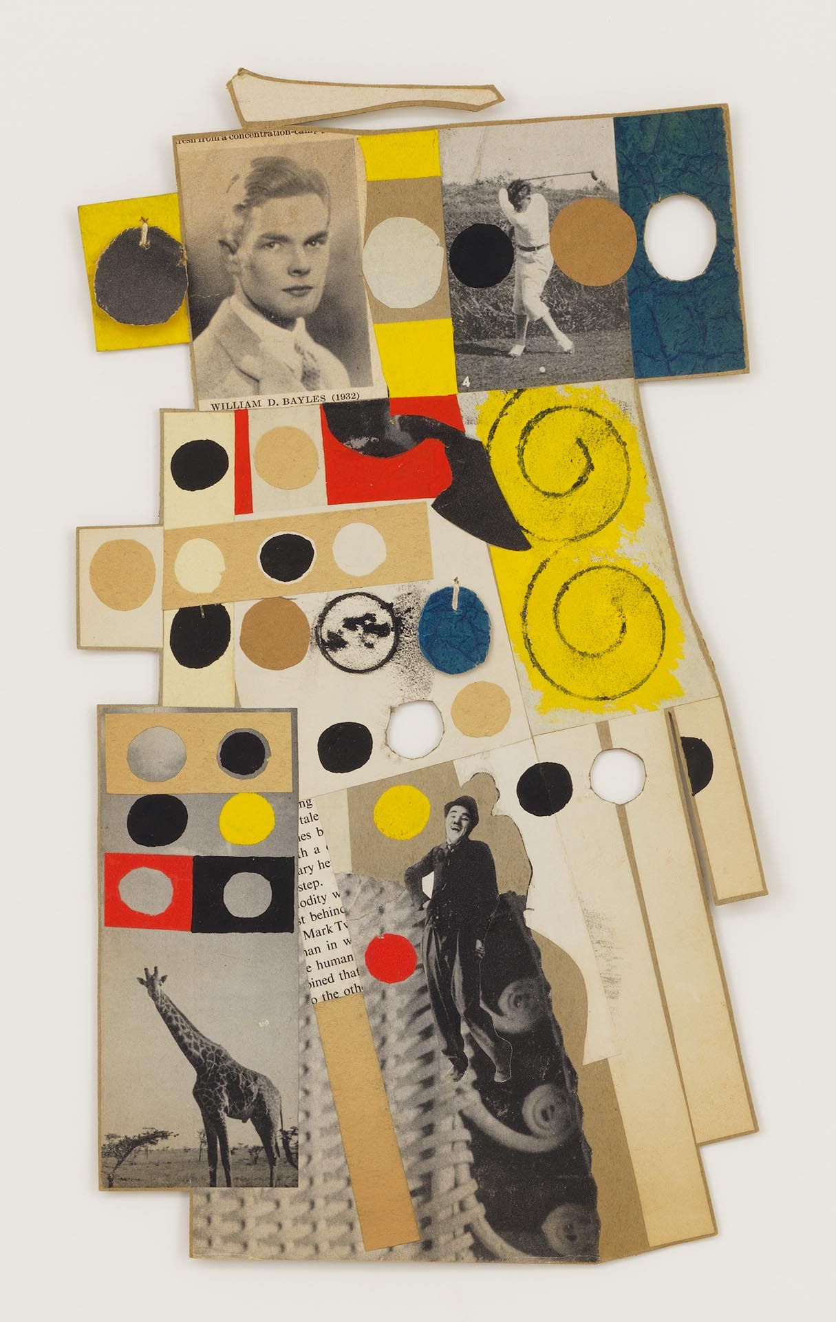 A drawing by Ray Johnson, titled Untitled (Motico, William D. Bayles), dated 1955.