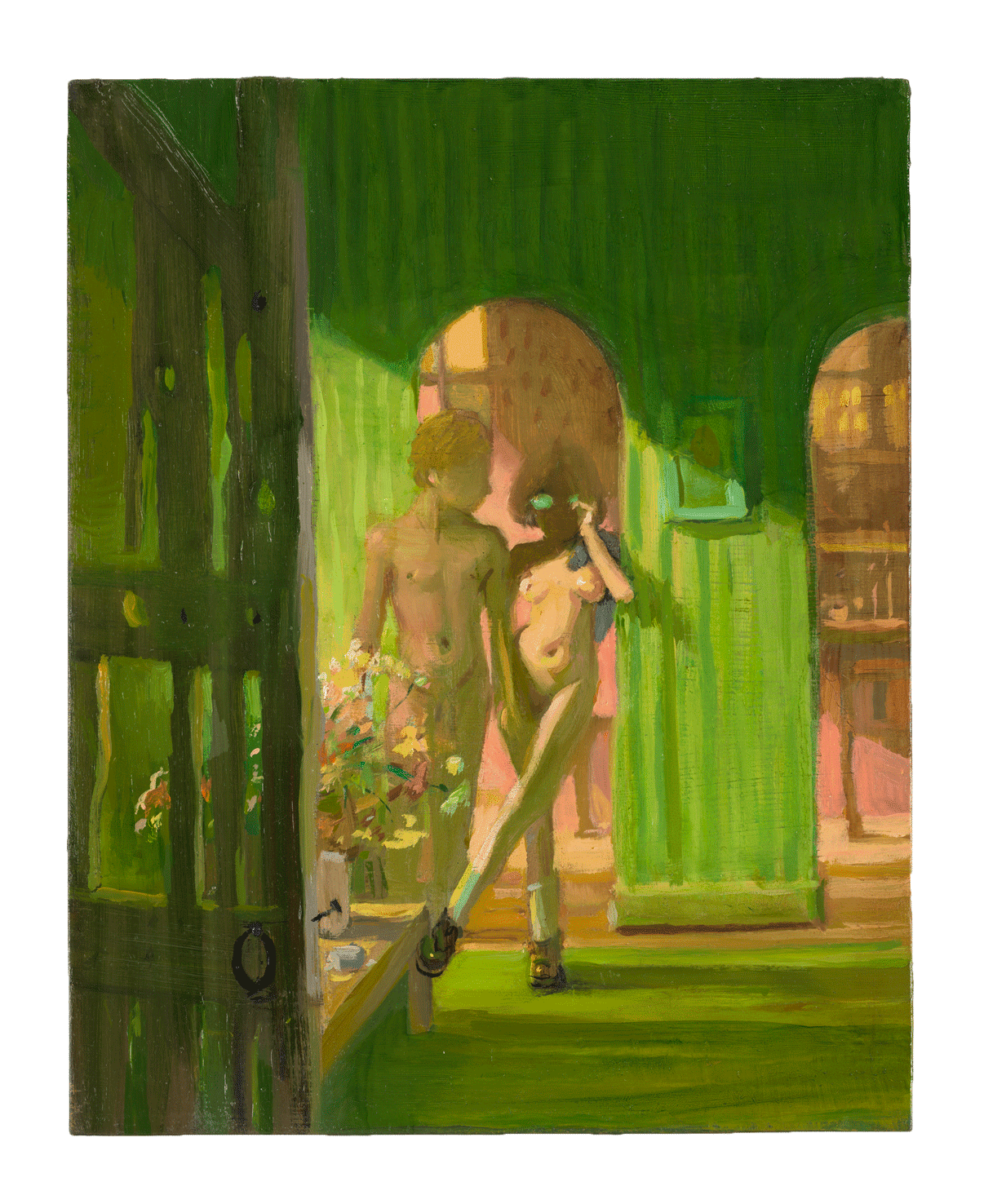 A painting by Lisa Yuskavage, titled Small Home, dated 2018.