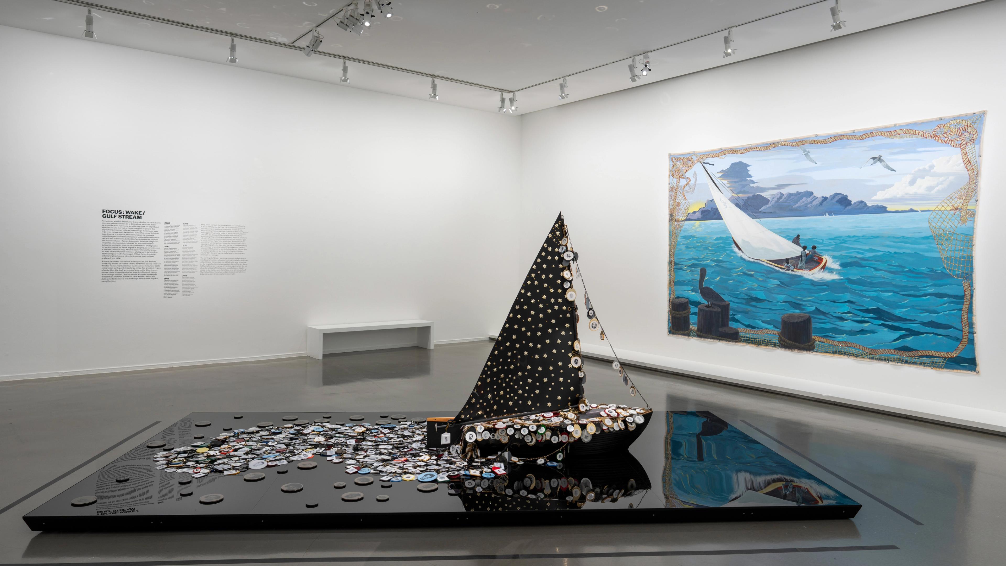Installation view, Kerry James Marshall: The Histories, at Musée d'Art Moderne de Paris, located in France, dated 2026