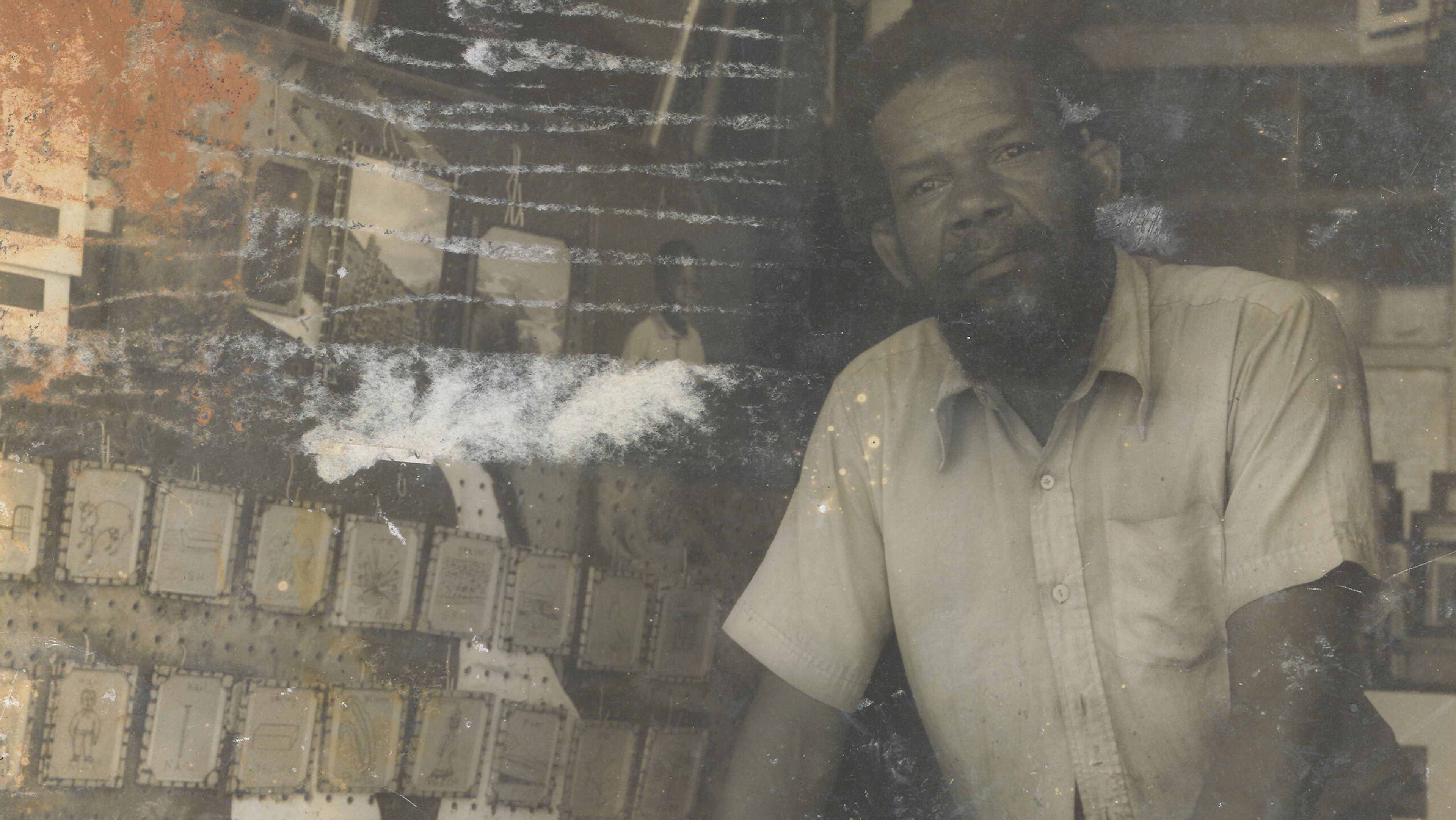 Frank Walter in his studio in St. John's, Antigua, n.d. (c. 1975). © Kenneth M. Milton Fine Arts.