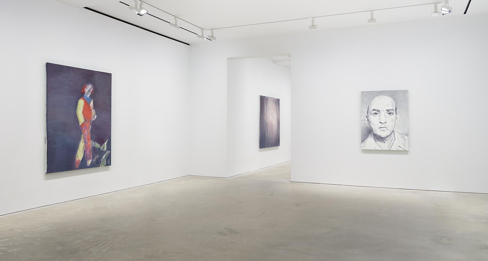 An installation view of Luc Tuymans’s solo exhibition Good Luck at David Zwirner, Hong Kong, in 2020.
