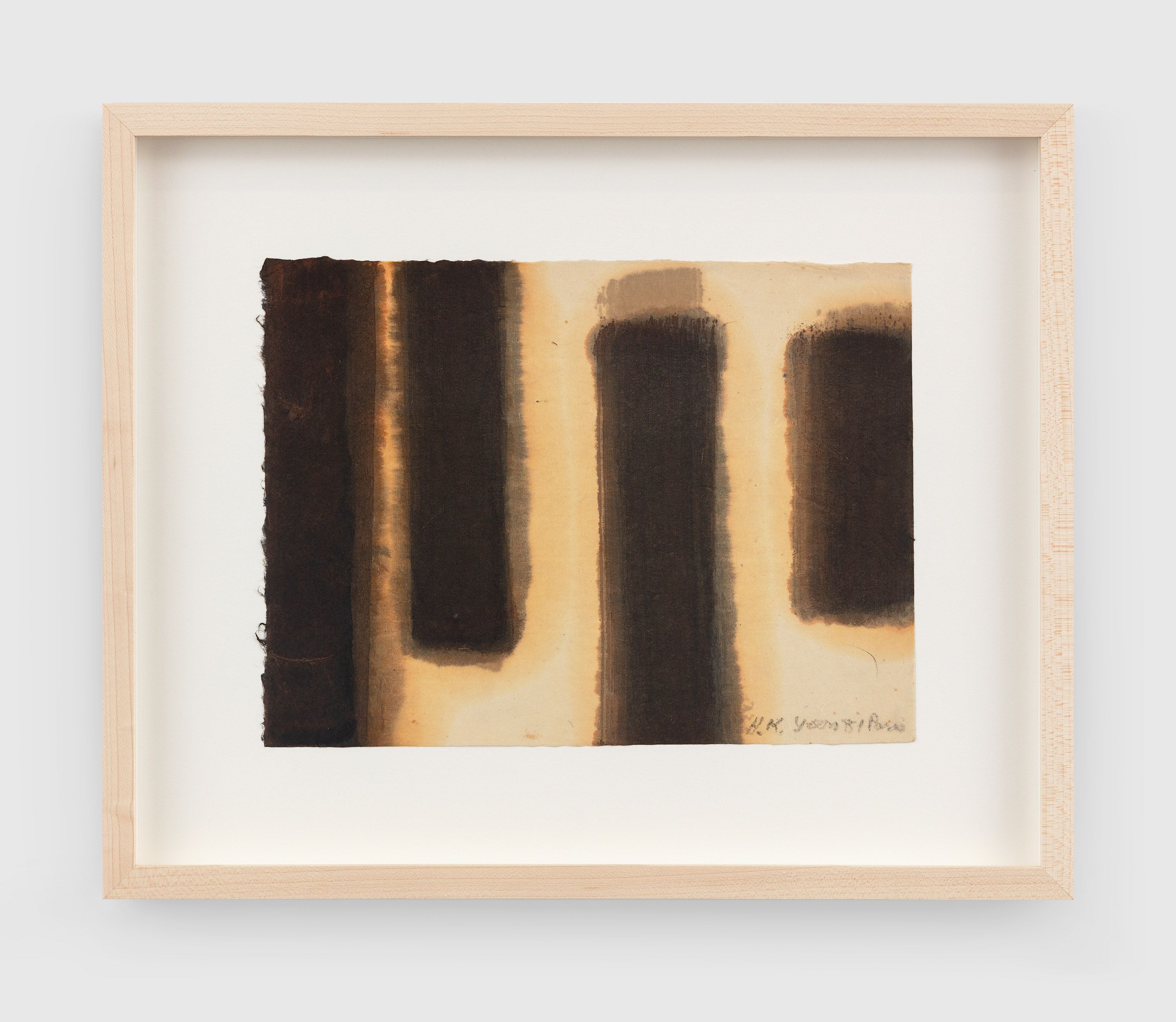 A work on paper by Yun Hyong-keun, titled Burnt Umber & Ultramarine, dated 1981.