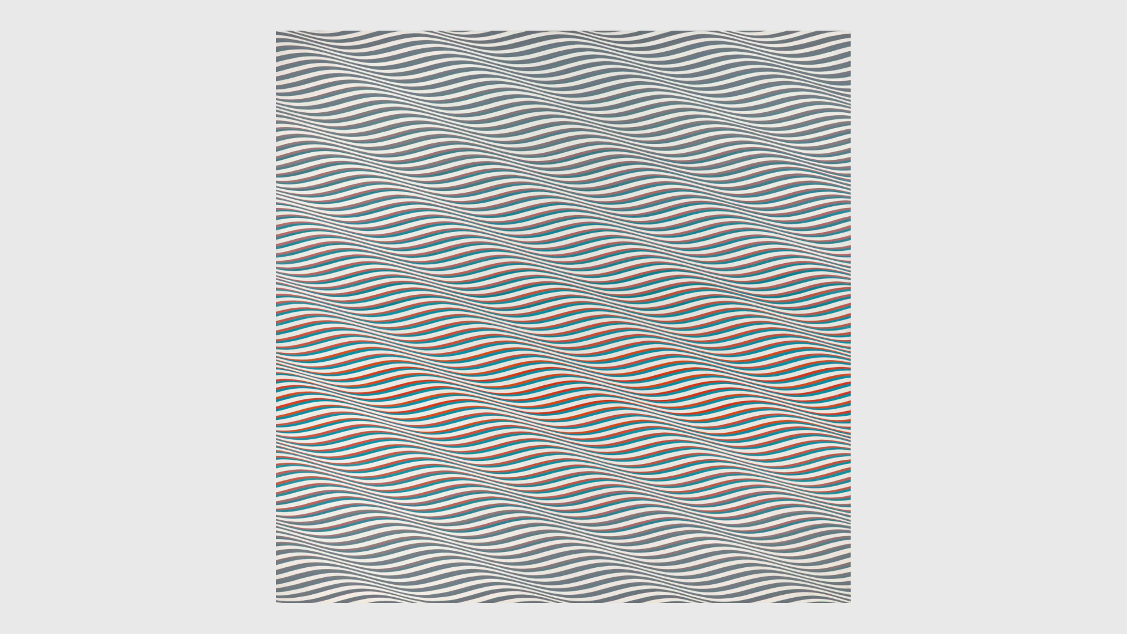 A painting by Bridget Riley, titled Cataract 3, dated 1967.