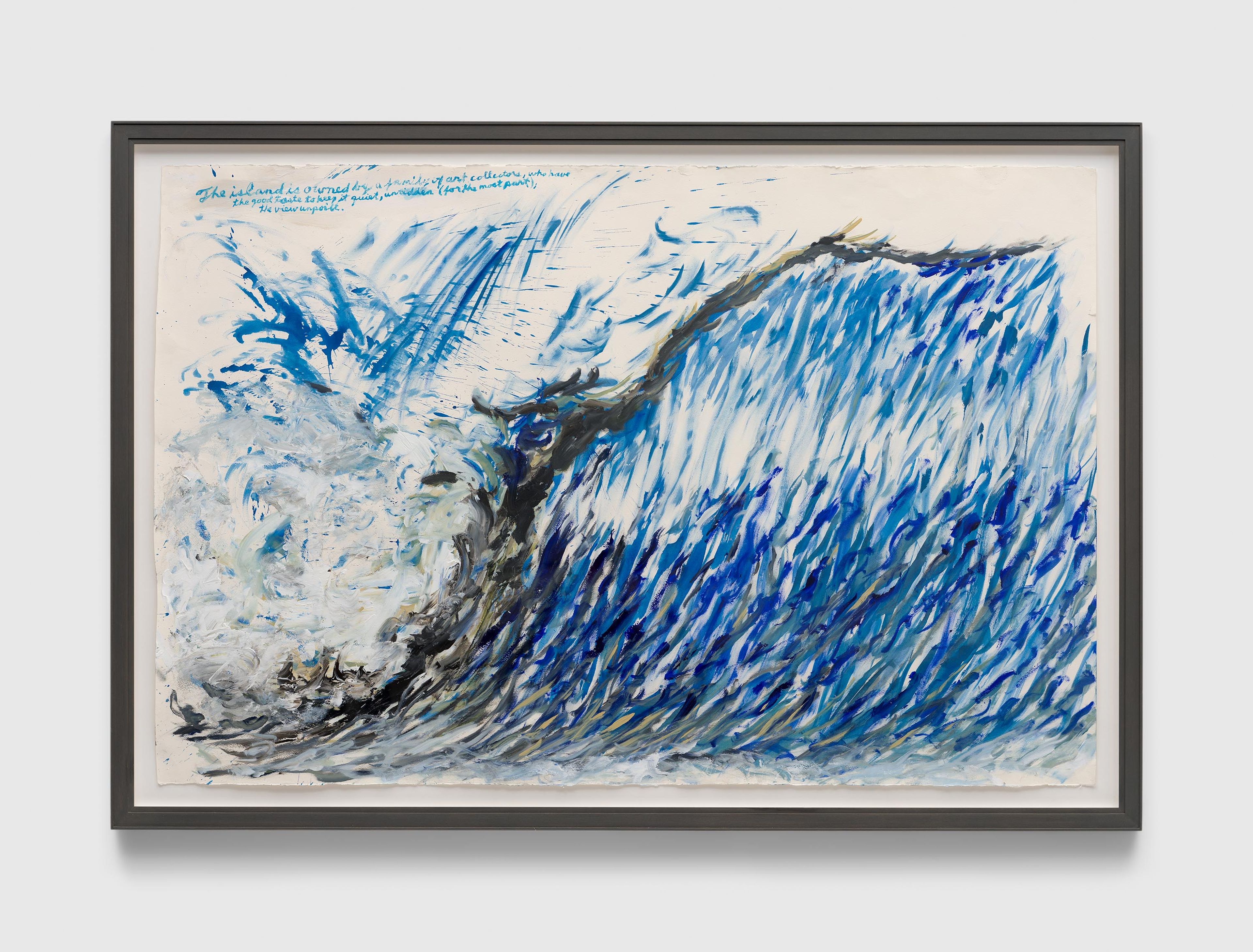 A work on paper by Raymond Pettibon, called No Title (The island is...), dated 2011.