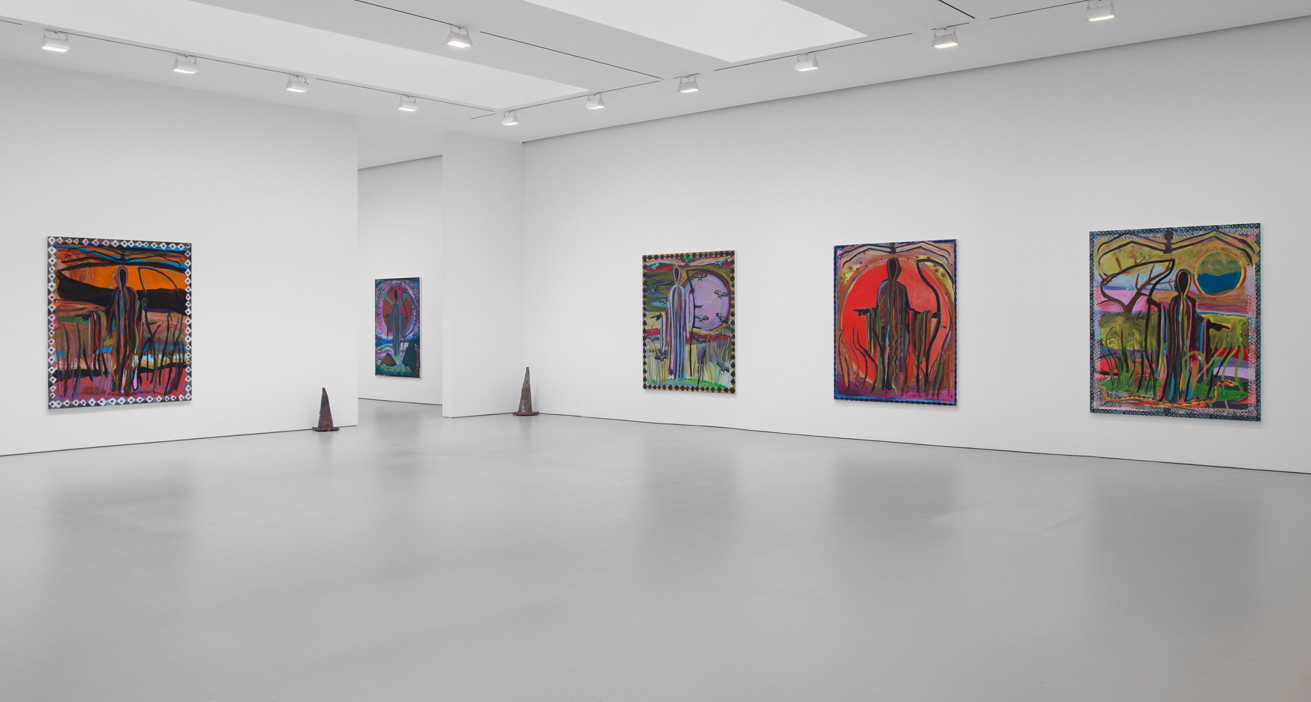 Installation view of the exhibition "Josh Smith: Emo Jungle," at David Zwirner New York