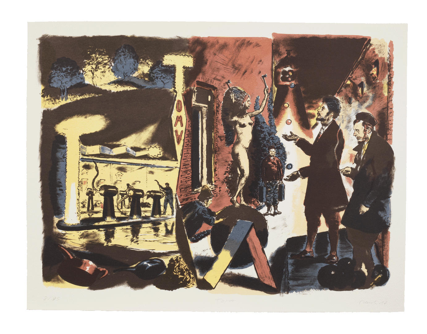 A print by Neo Rauch titled Toma, dated 2018