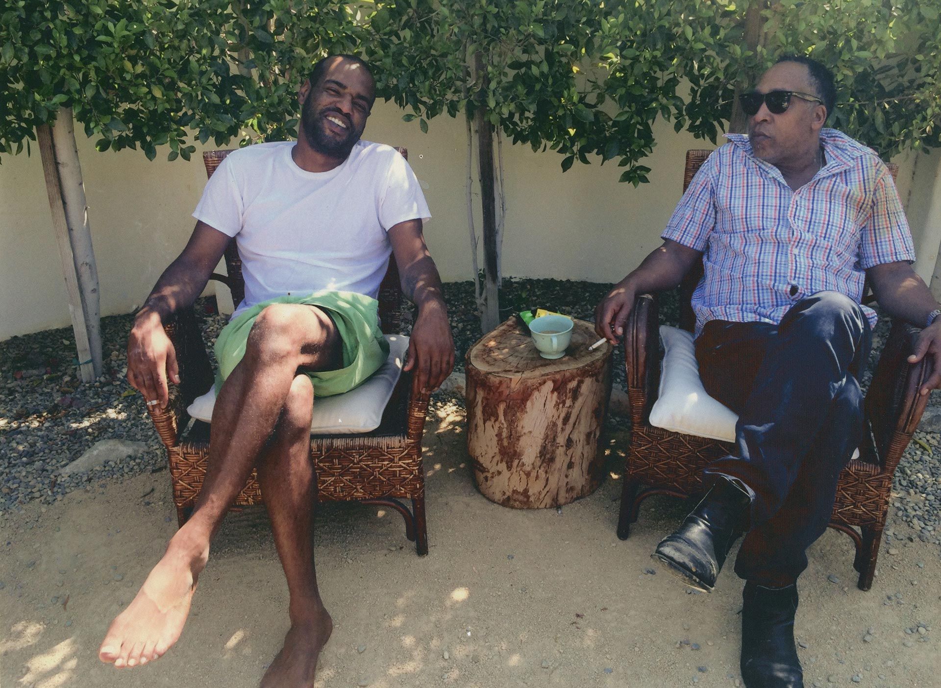 A photo of Noah Davis and Henry Taylor, Palm Springs, dated 2014.