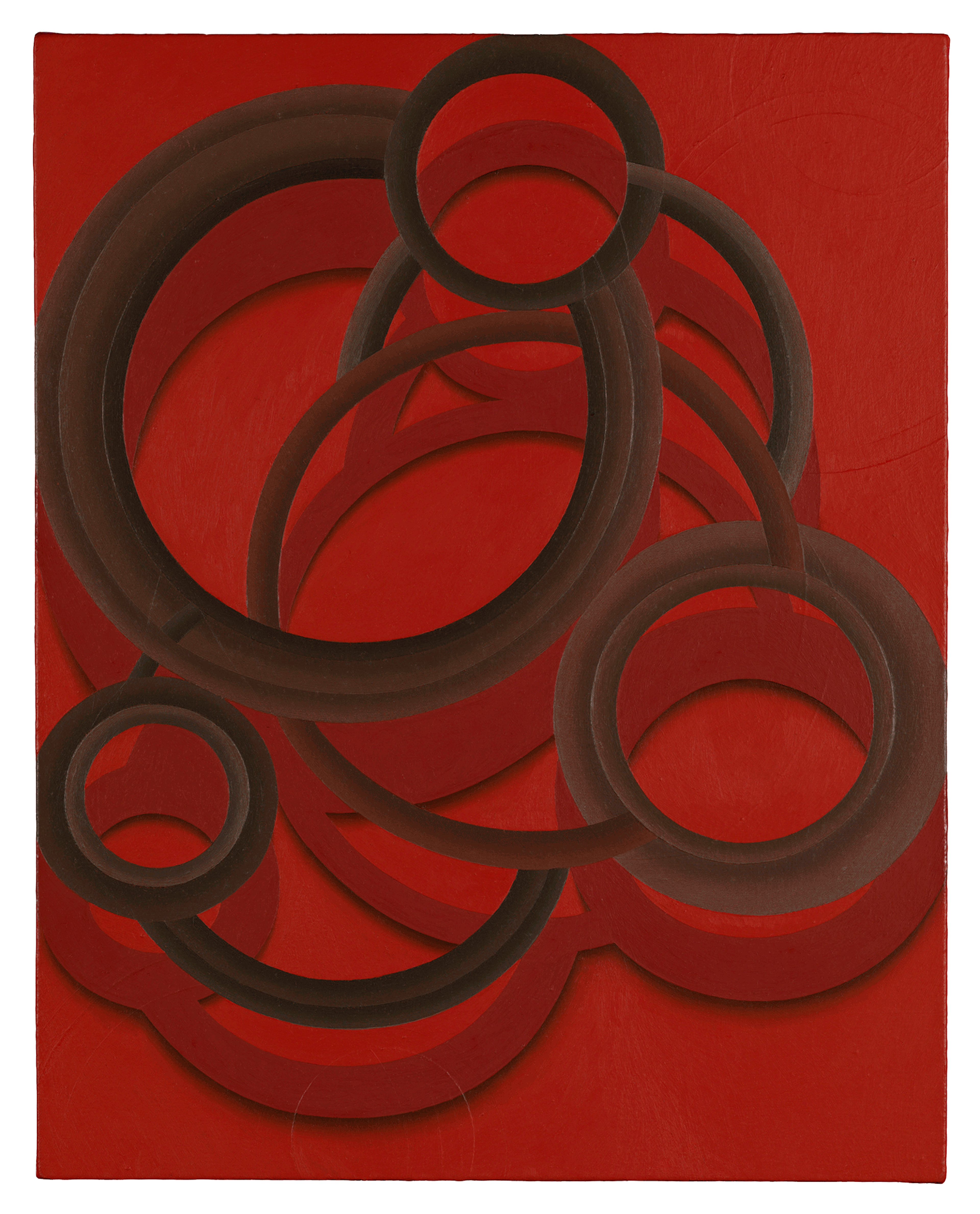 A painting by Tomma Abts, titled Schwero, dated 2005.