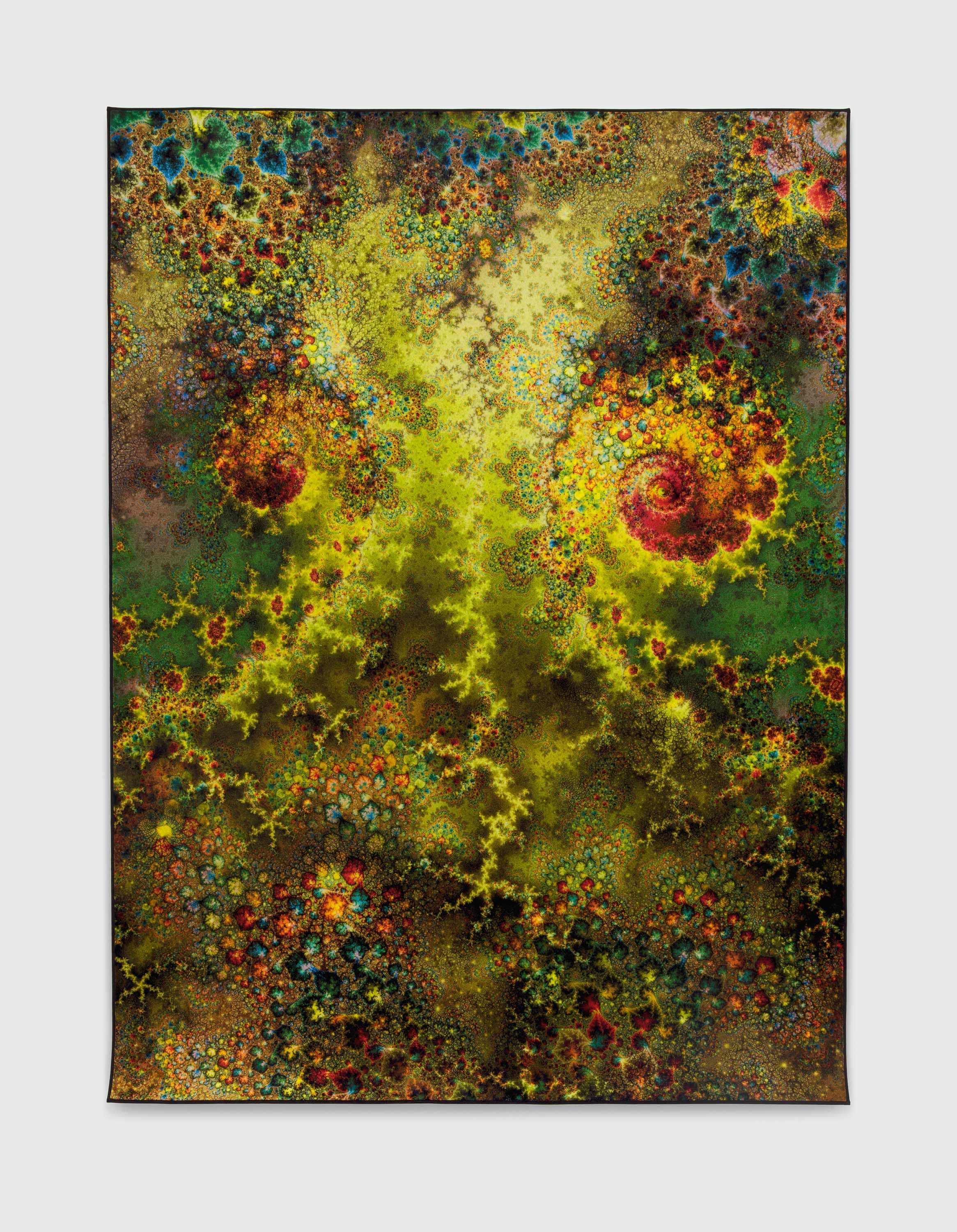 A Colaris print on velour carpet by Thomas Ruff, titled d.o.pe.03 II, dated 2022.