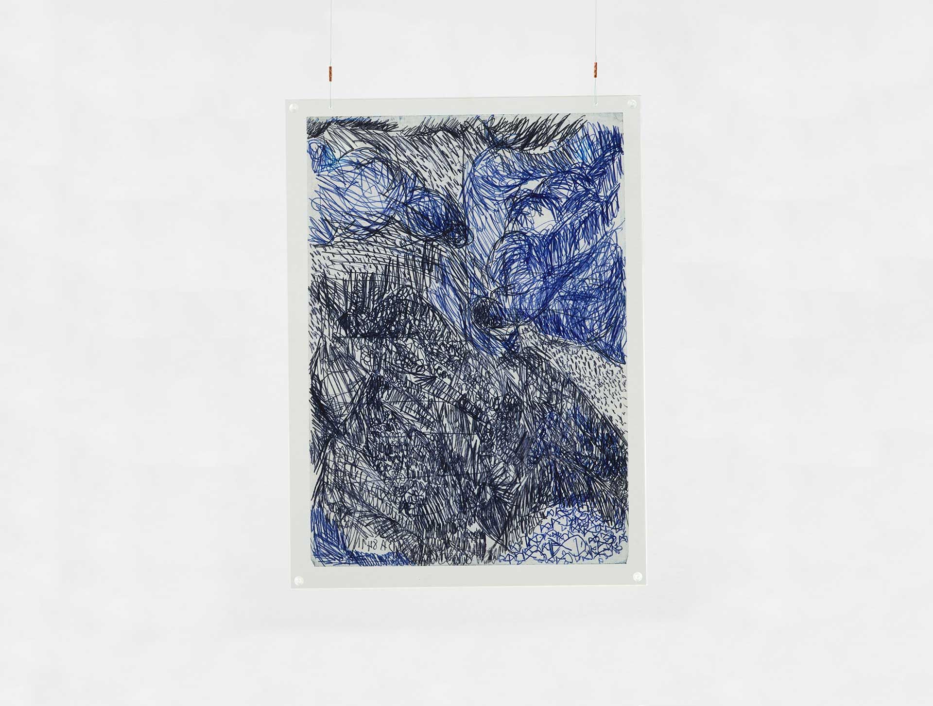A work on paper by Oscar Murillo, titled flight #3, dated 2018.
