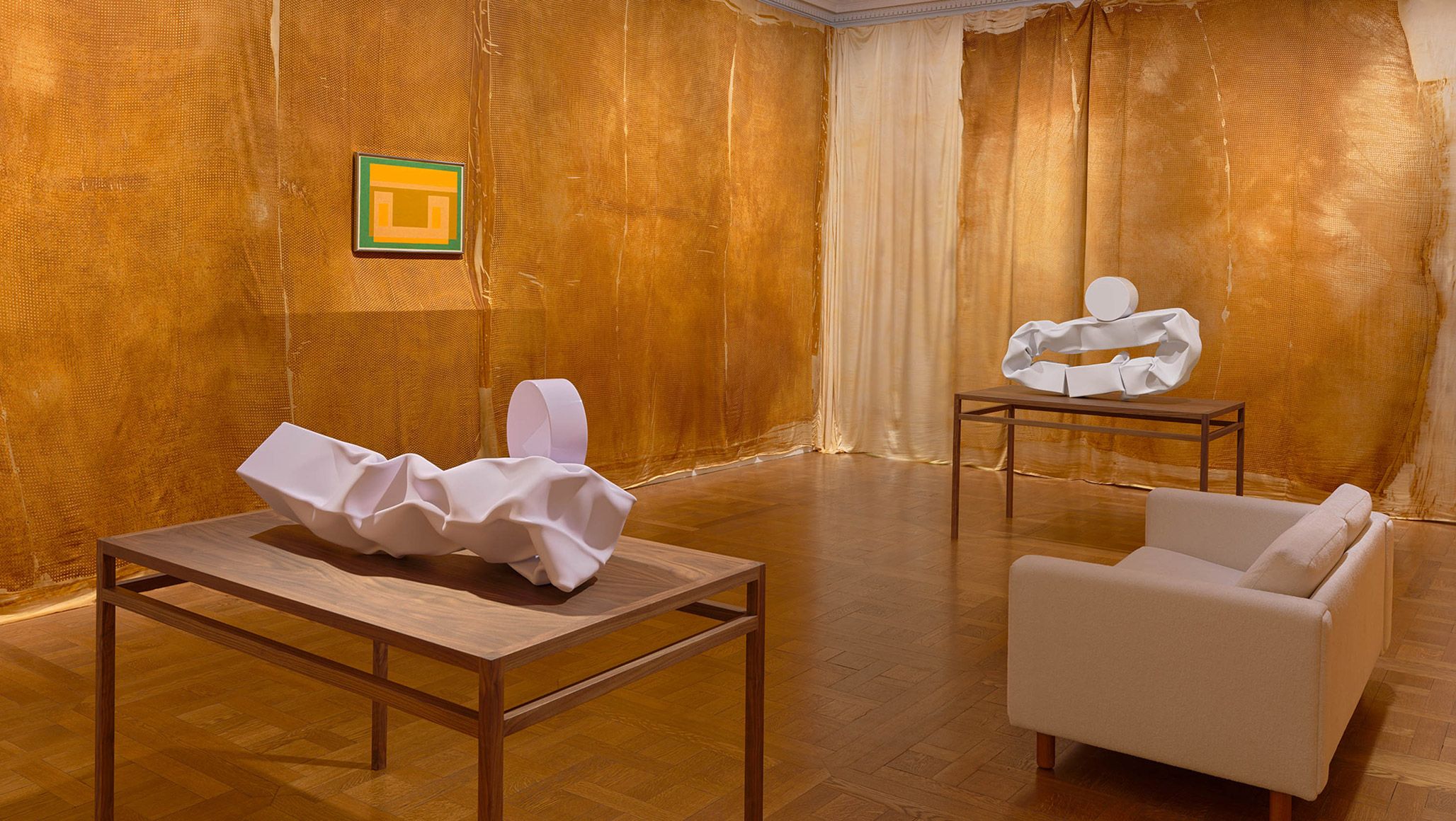 An installation view of a solo exhibition by Carol Bove at David Zwirner, New York, in 2021.