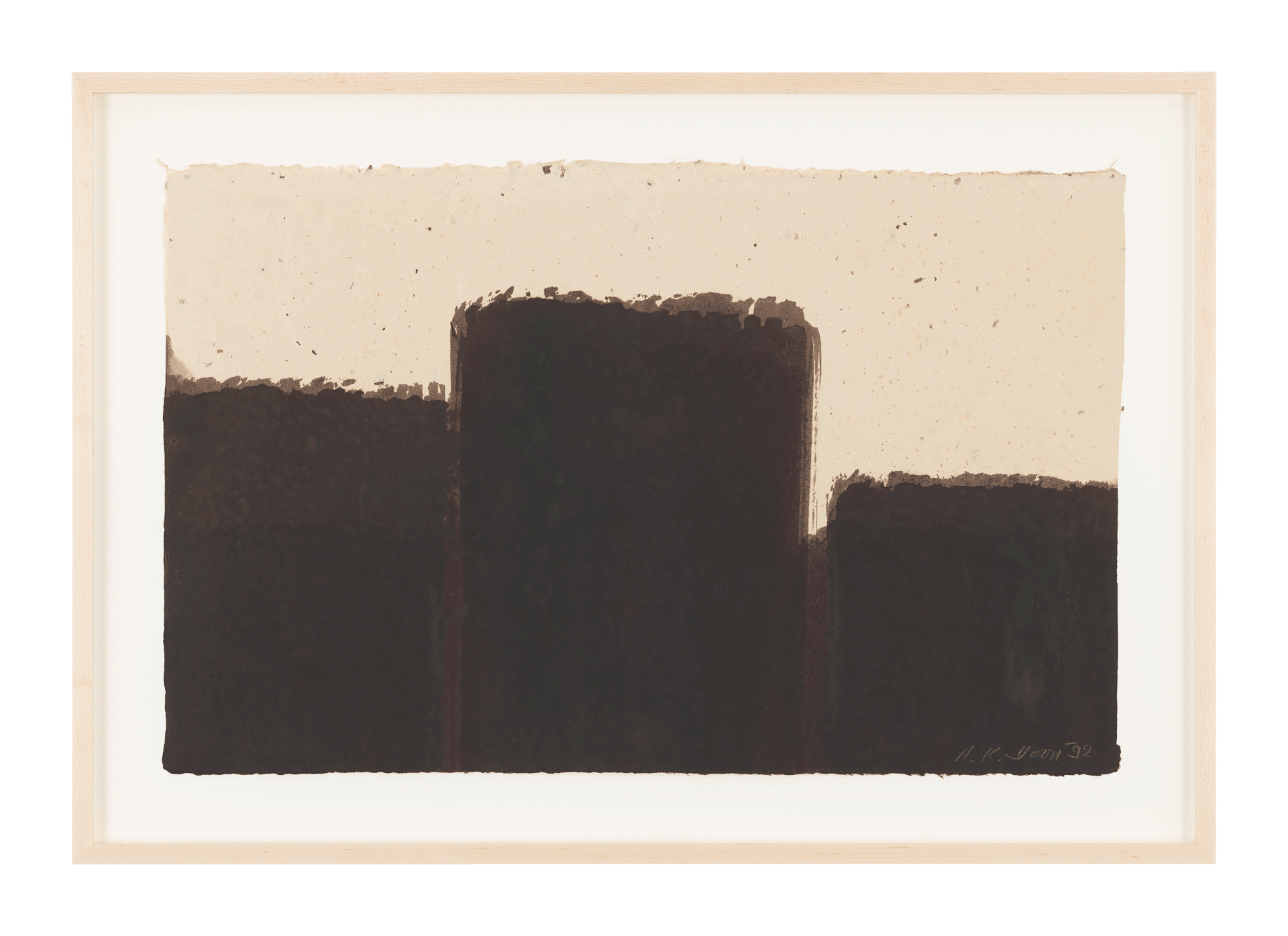 A drawing by Yun Hyong-keun, titled Burnt Umber & Ultramarine, dated 1992.