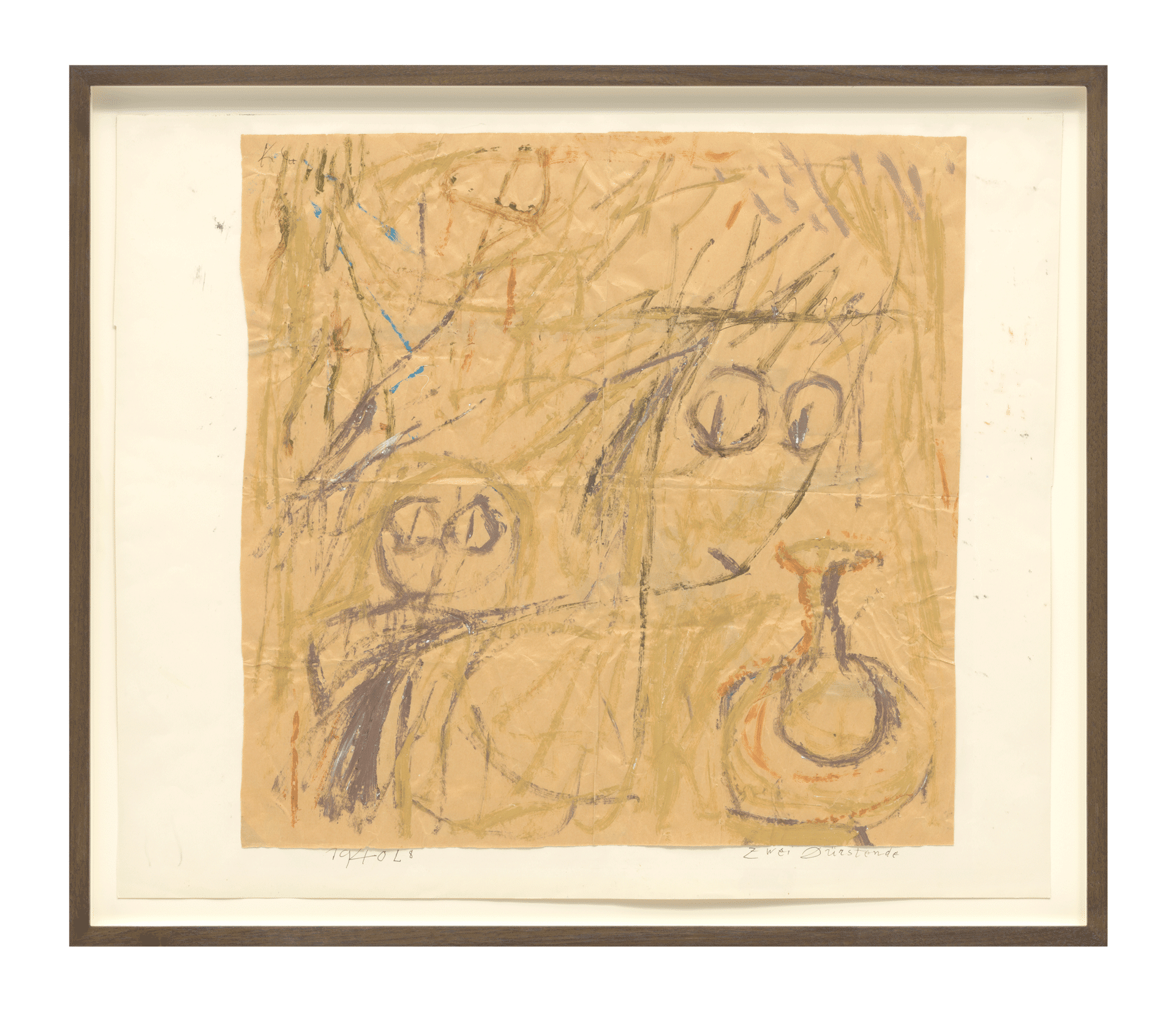 A drawing by Paul Klee, titled Zwei D√ºrstende (Two thirsty people), dated 1940.