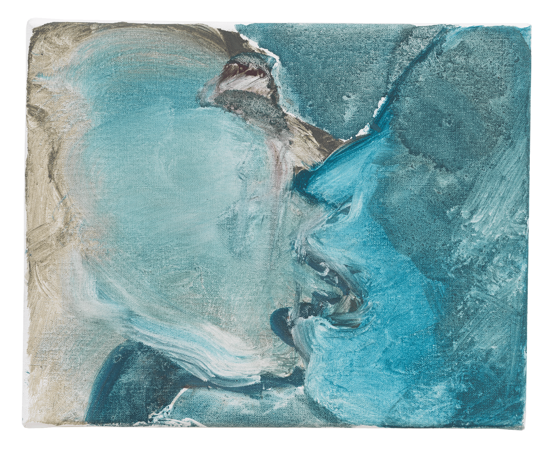 A painting by Marlene Dumas, titled Kissing, dated 2018. 