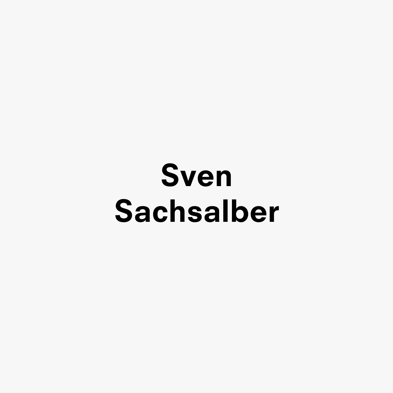 A graphic text card for Sven Sachsalber, dated 2020