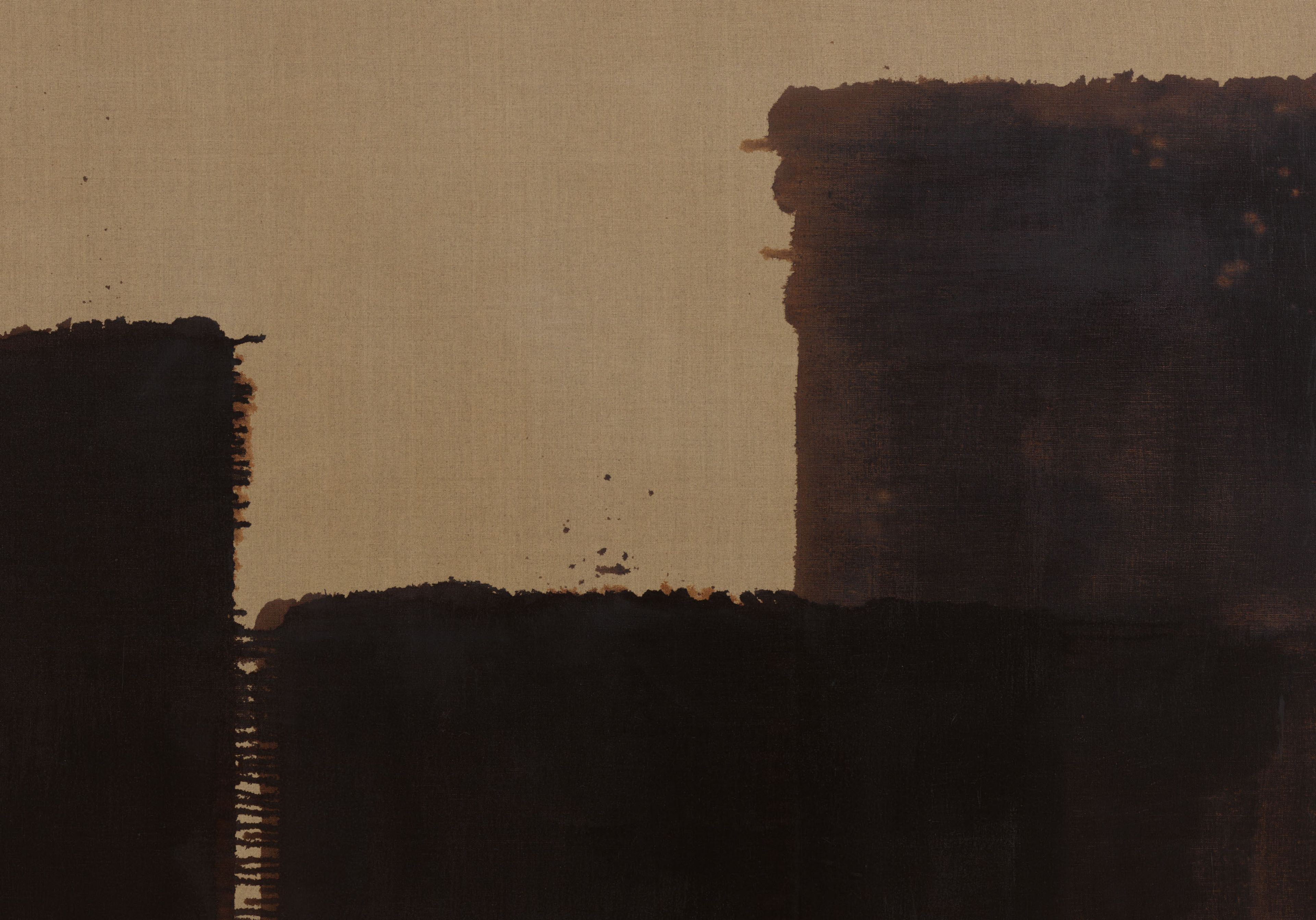 A detail from a painting by Yun Hyong-keun, titled Burnt Umber & Ultramarine, dated 1991