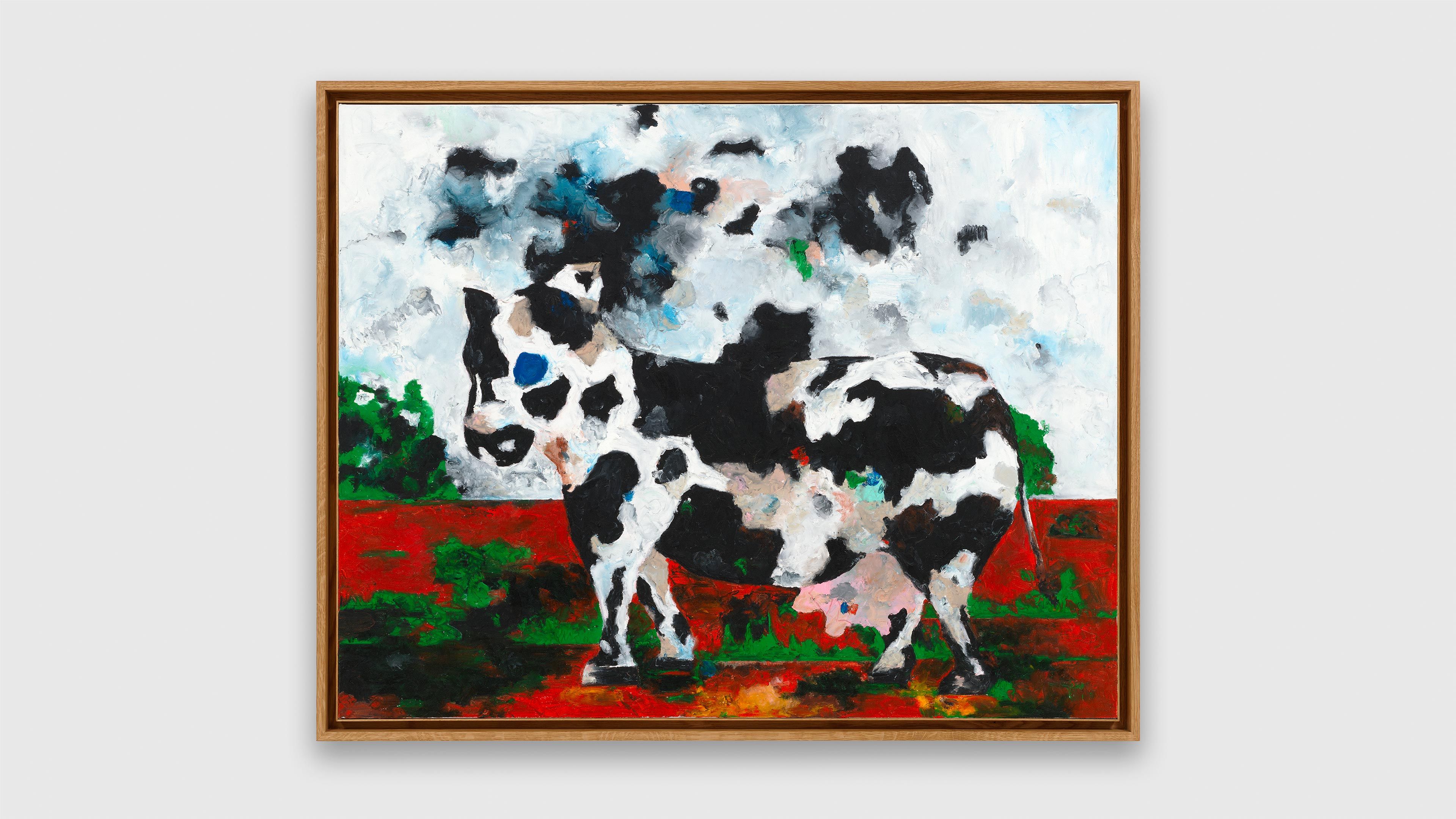 An untitled oil stick and graphite painting on canvas in artist's frame by Harold Ancart, dated 2020.