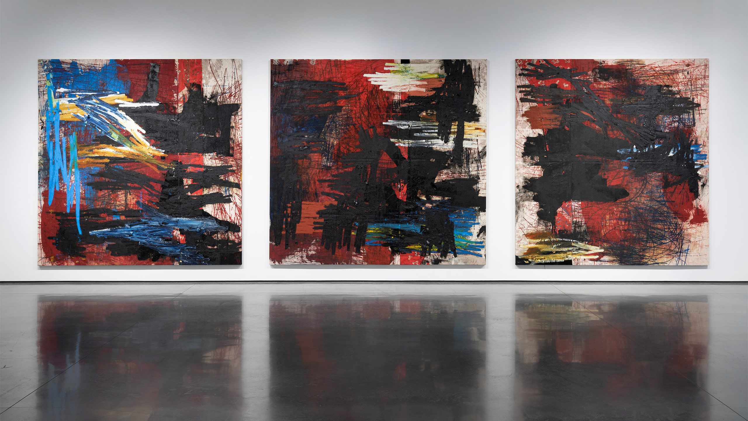 An Installation view, Currents 121: Oscar Murillo, Saint Louis Art Museum, 2022