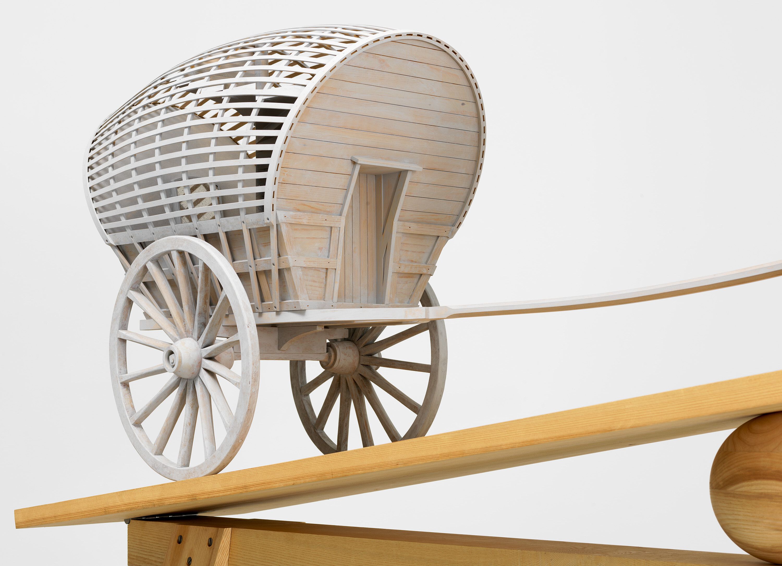 A detail from a sculpture titled New Voortrekker by Martin Puryear, dated 2018