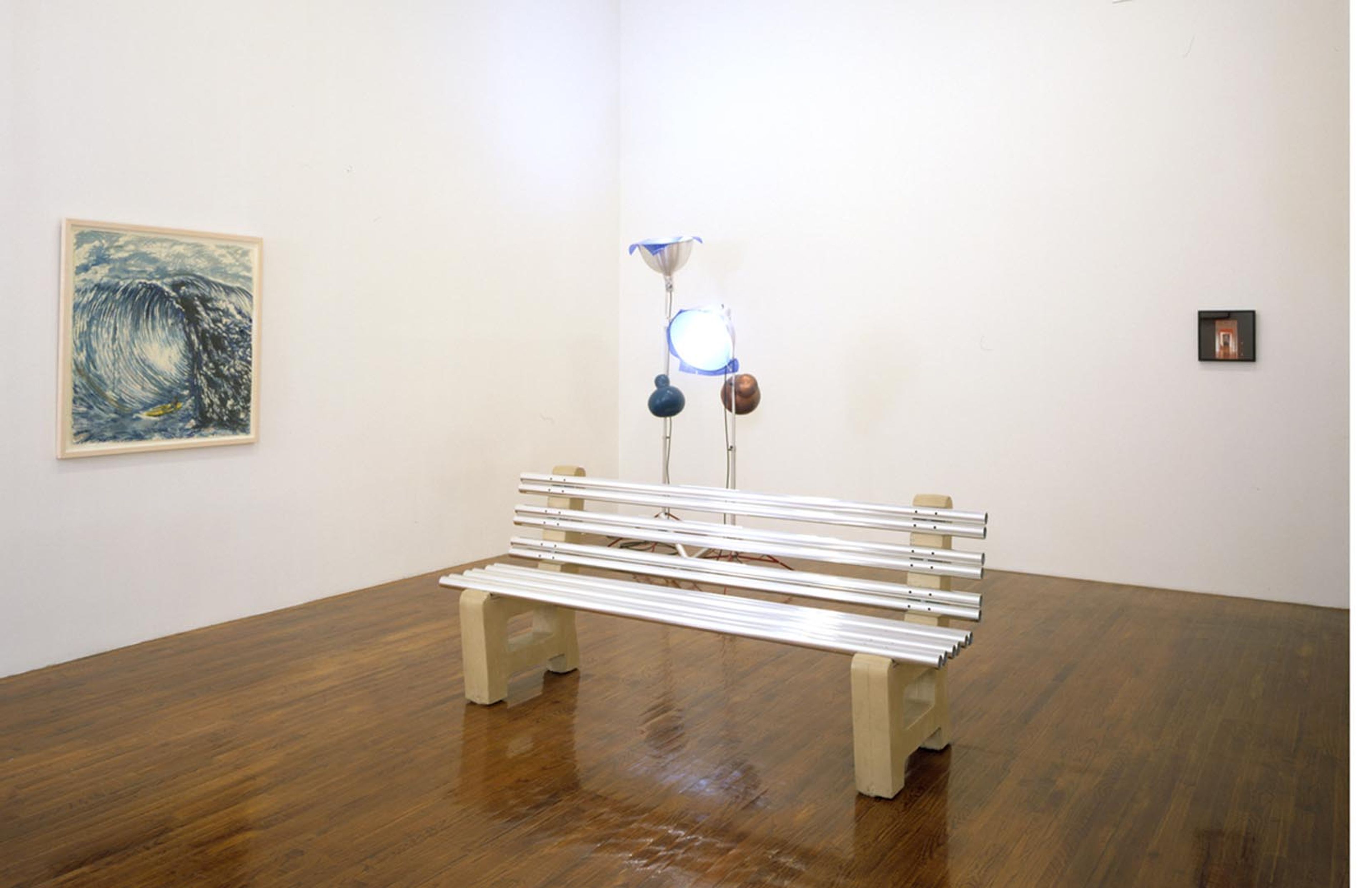 An installation view of the exhibition I Love NY Benefit, at David Zwirner New York, dated 2001.