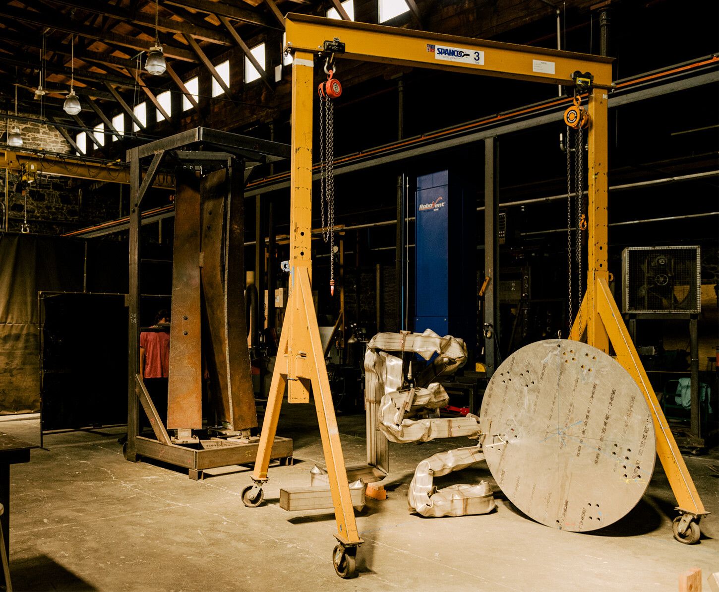 A Photo by Daniel Dorsa of Carol Bove’s studio, dated 2022.