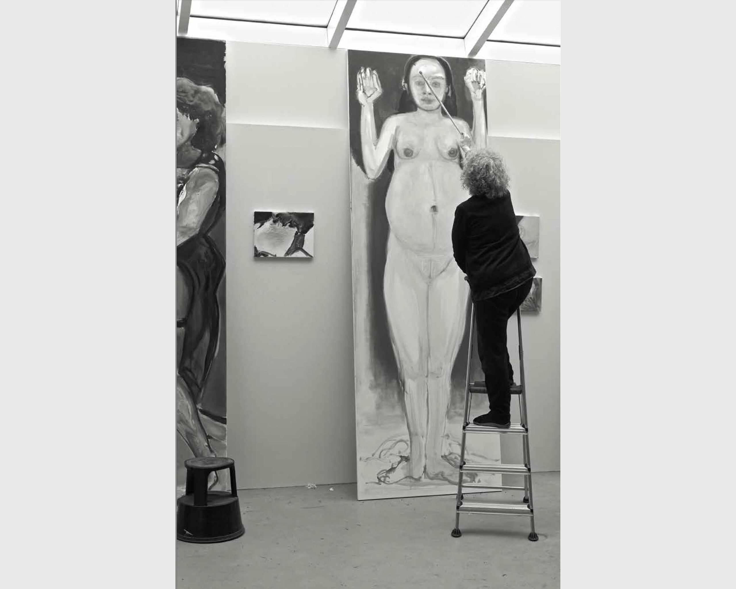 Marlene Dumas in her studio. Photo by Paul Andriesse