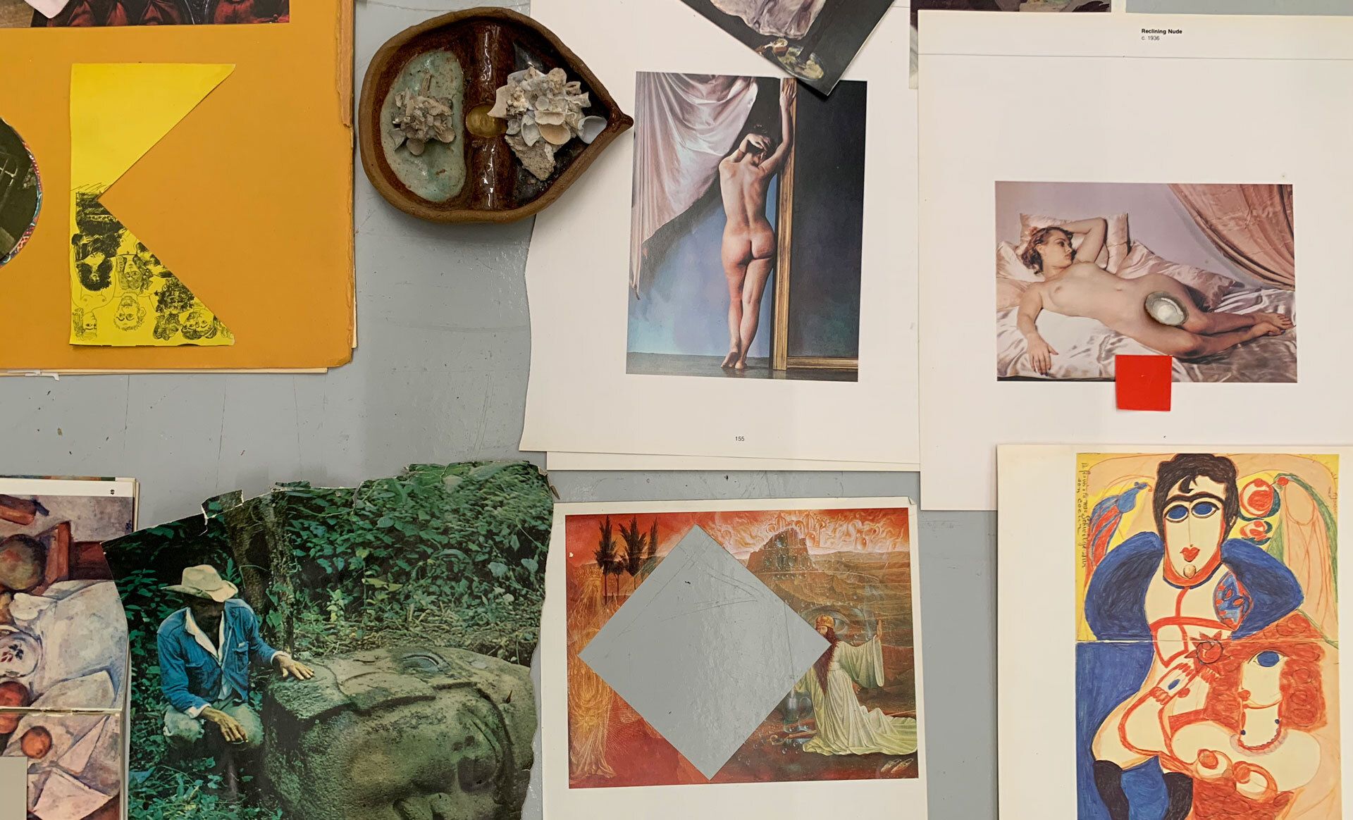 A color study in Carol Bove's studio.