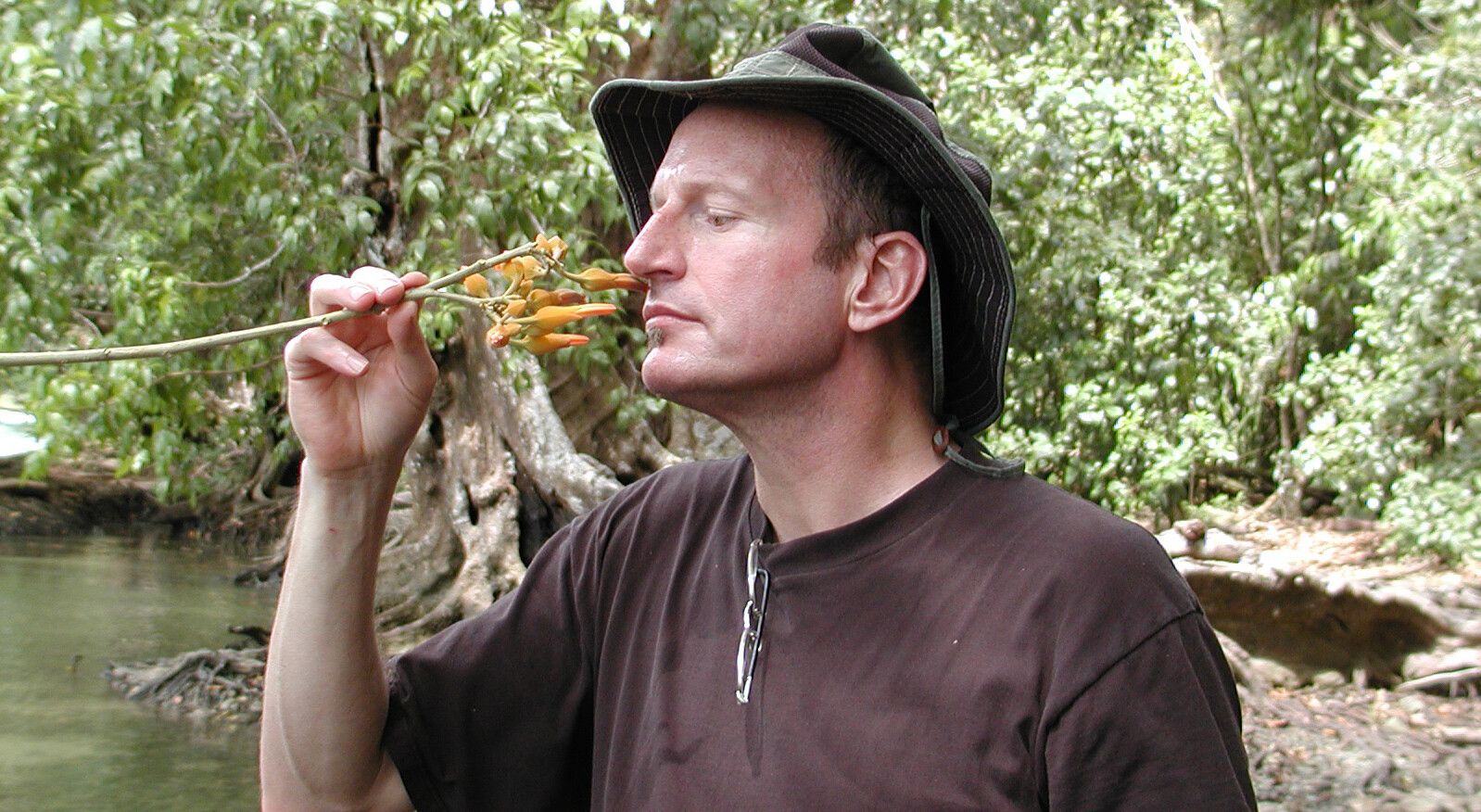 A photo of Frank Moore by the Sirena River in Costa Rica.
