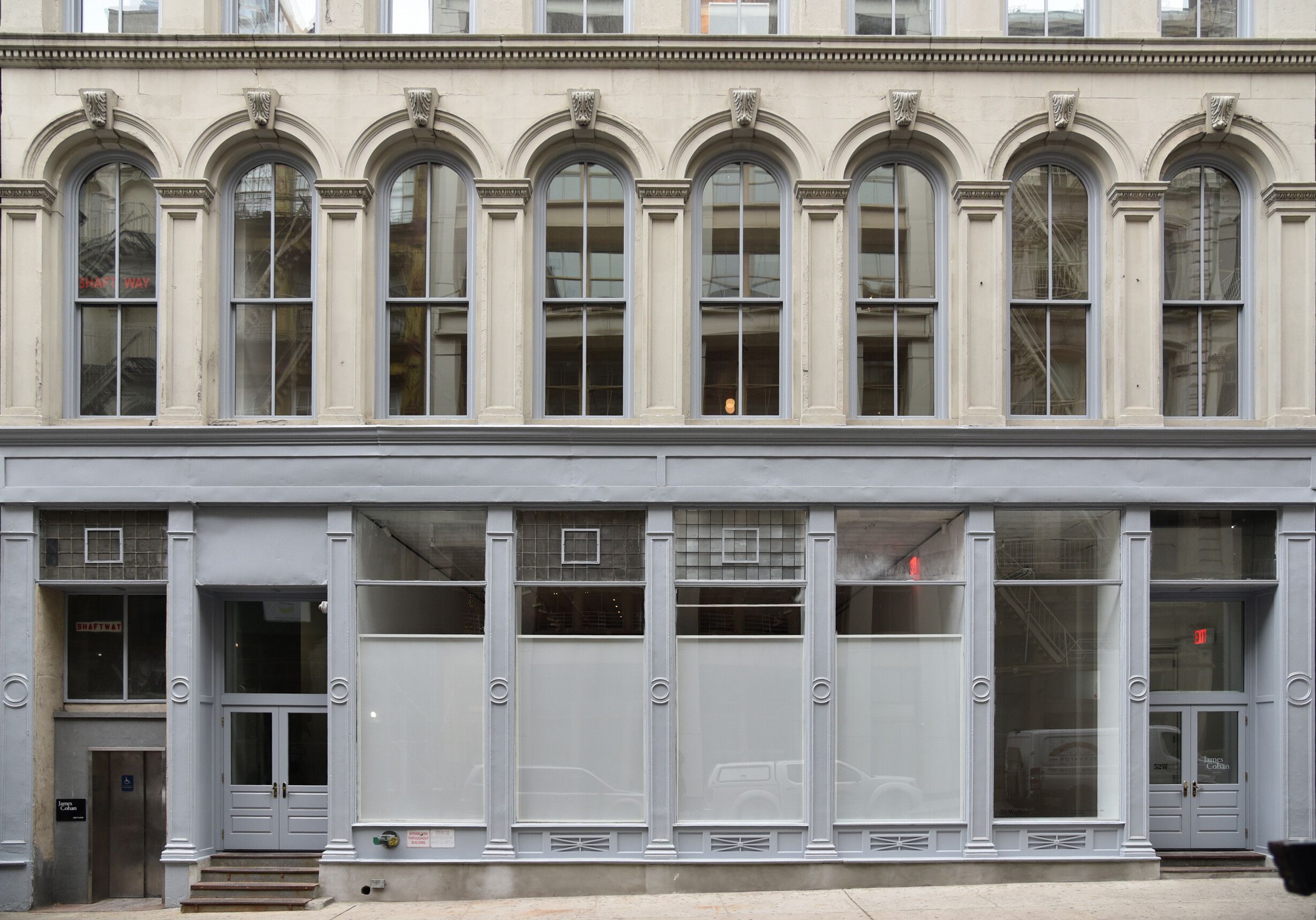A facade image of the building where 52 Walker gallery is located in New York City, dated 2022