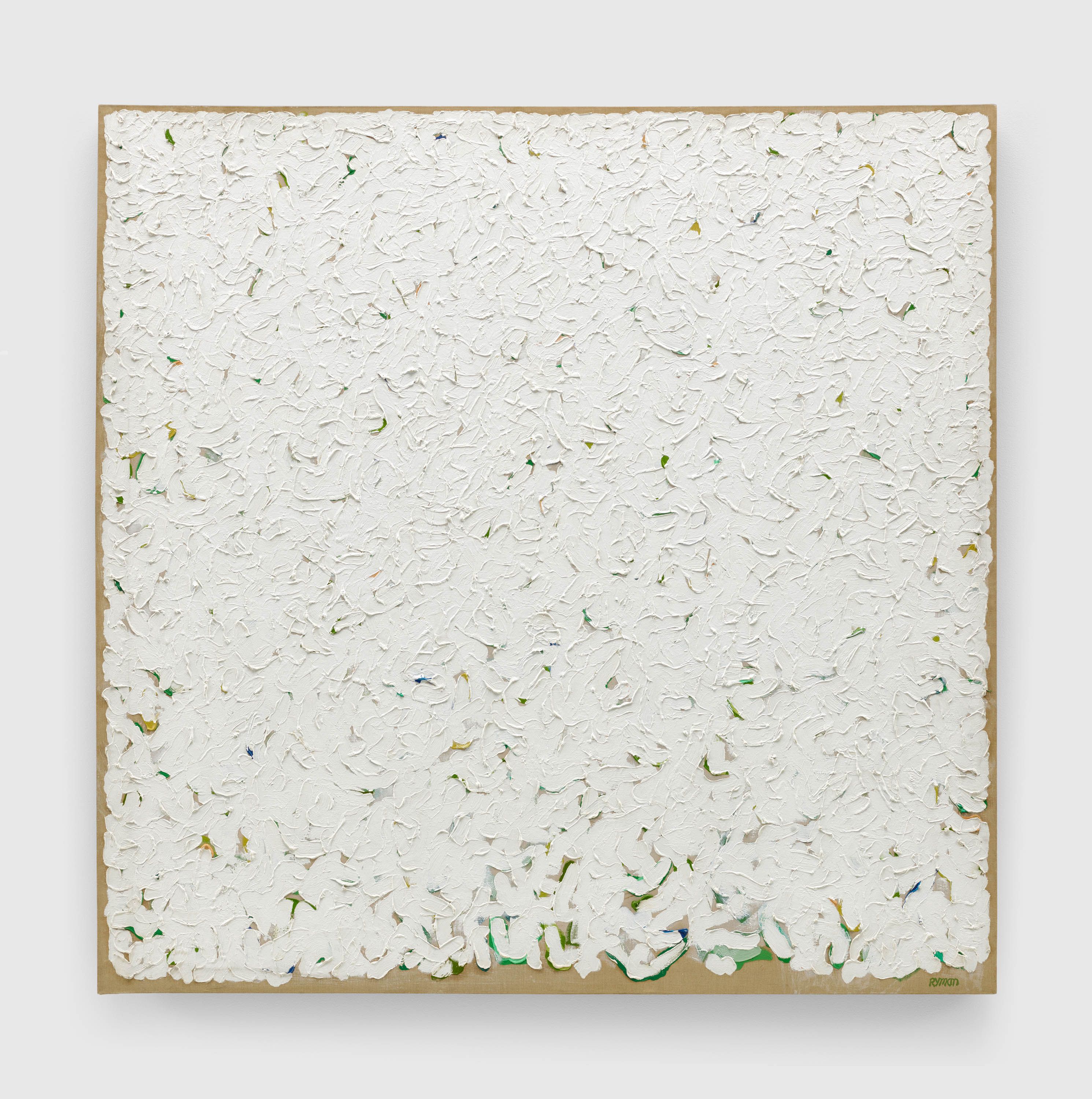 A painting by Robert Ryman, called Untitled, dated 1962.