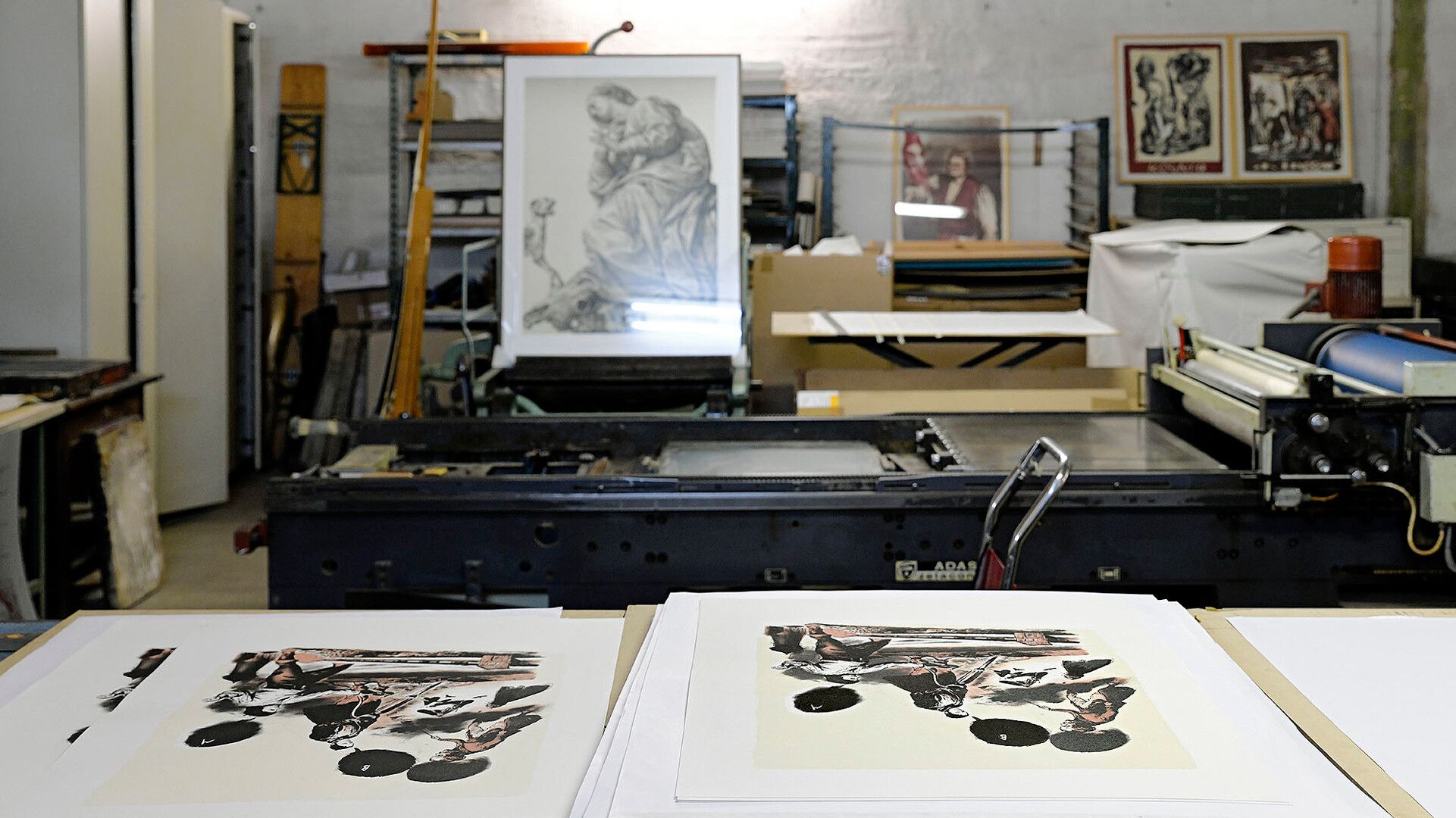 A view of Neo Rauch's studio, dated 2020