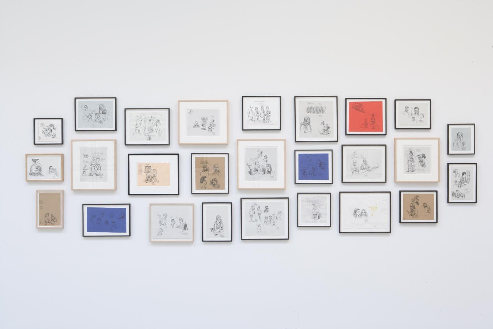 Installation view of the exhibition R. Crumb, at David Zwirner in New York, dated 2007.