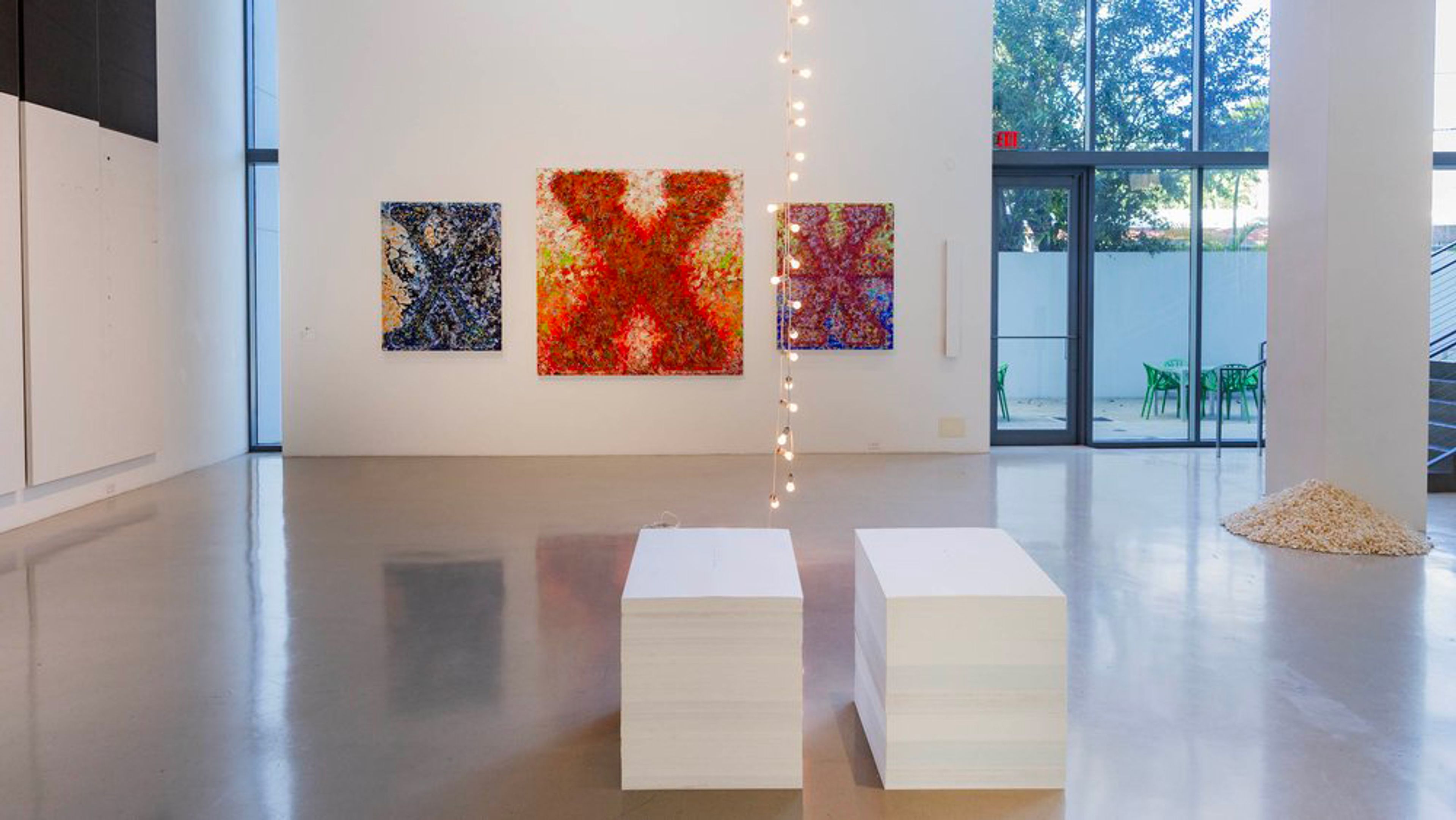 “Untitled”, 1989/1990 with “Untitled” (America #3), dated 1992 installed in House in Motion / New Perspectives, de la Cruz Collection, Miami, dated 2023–2024