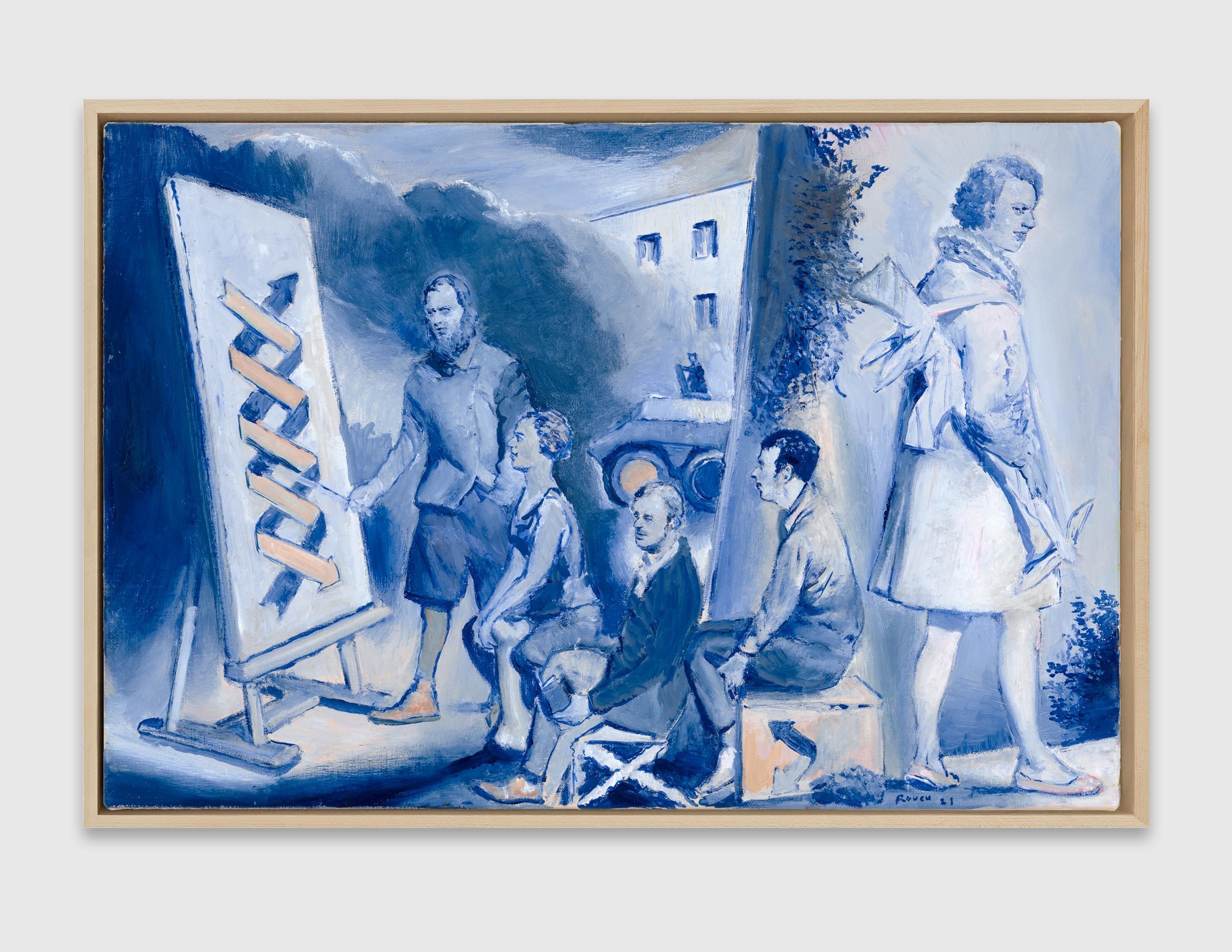 An oil on linen artwork by Neo Rauch, titled Die Klasse, dated 2021.
