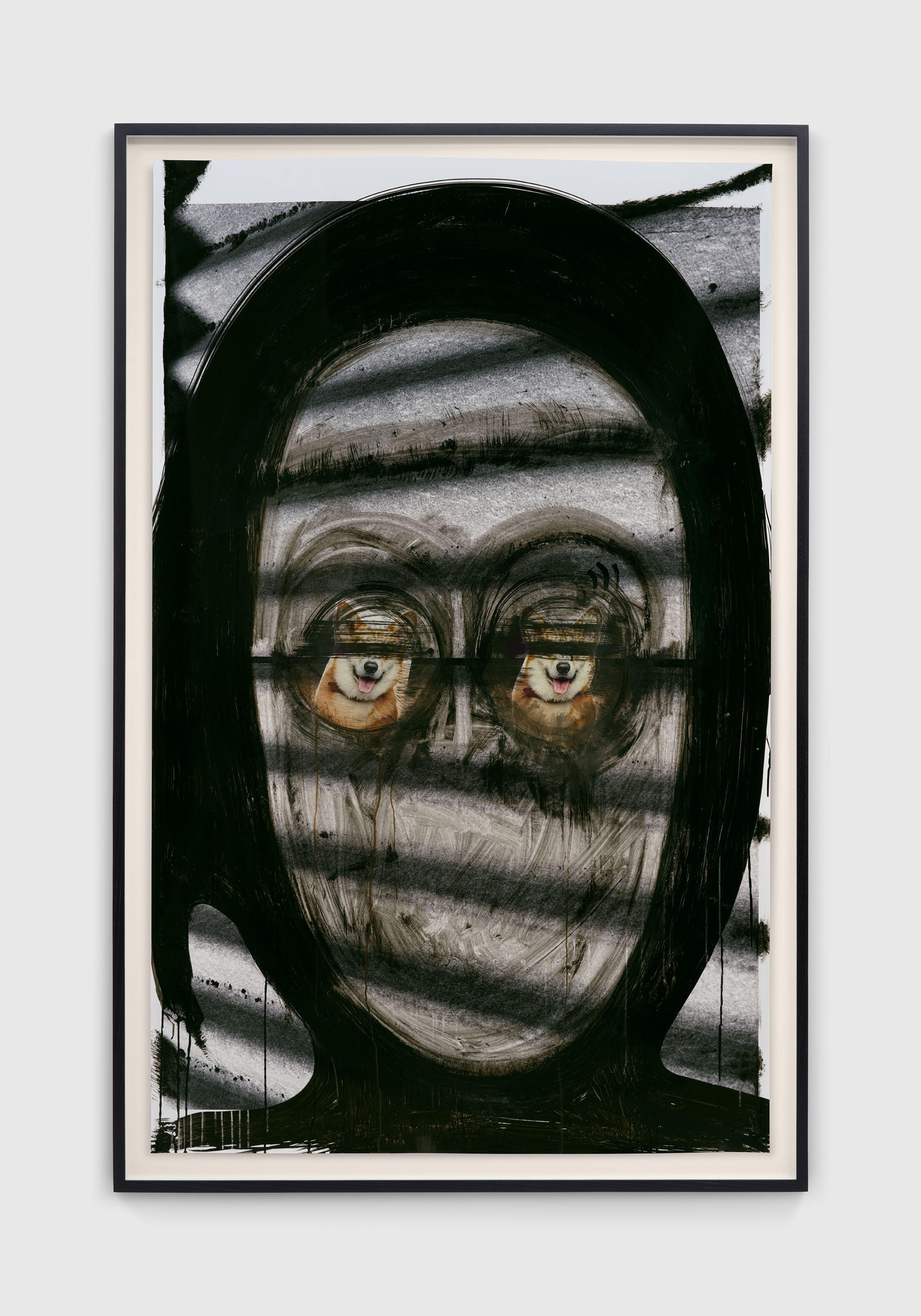 An untitled work on paper by Huma Bhabha, dated 2025.