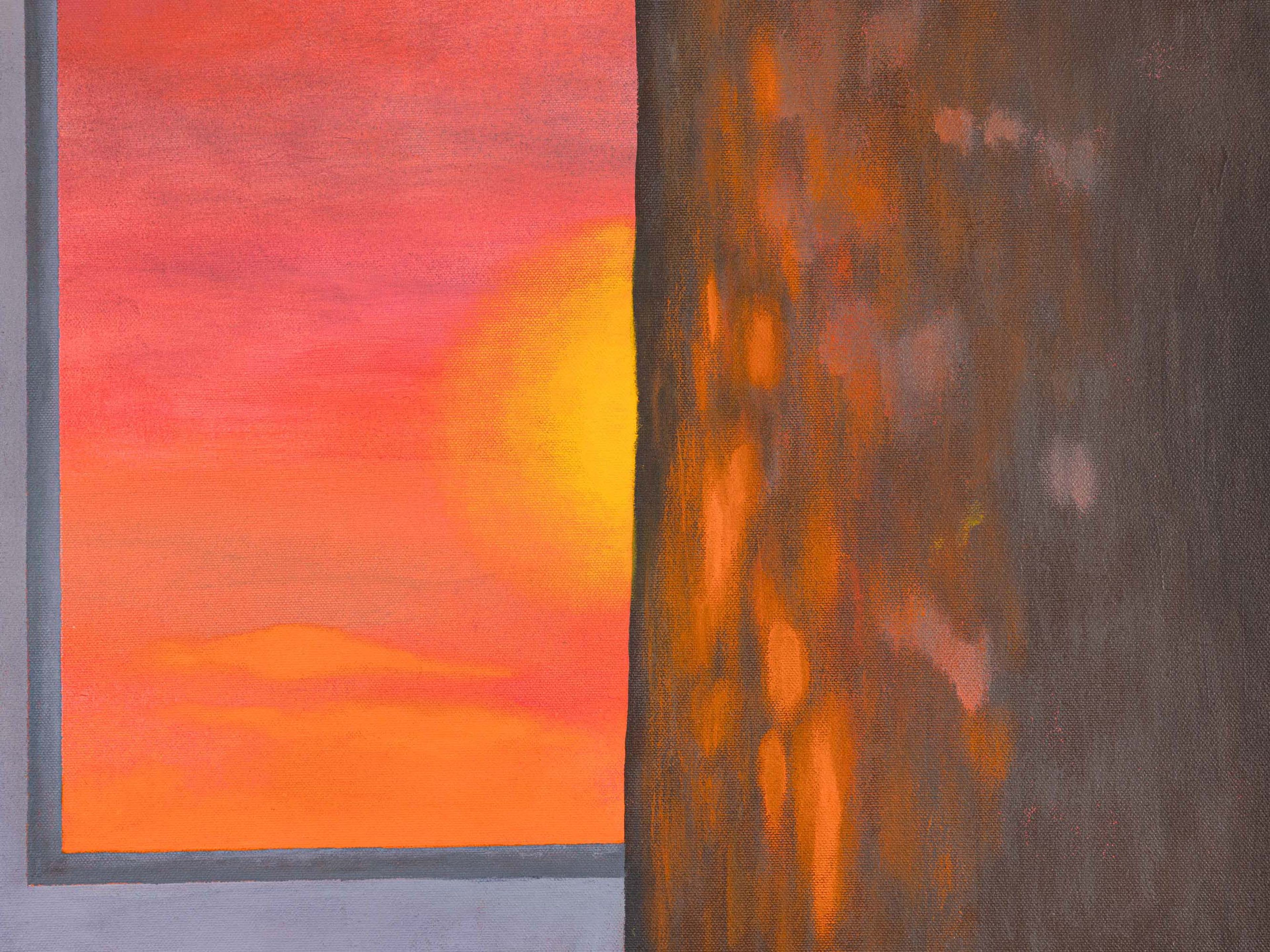 A detail from a painting by Prae Pupityastaporn, titled Backroom, dated 2025.
