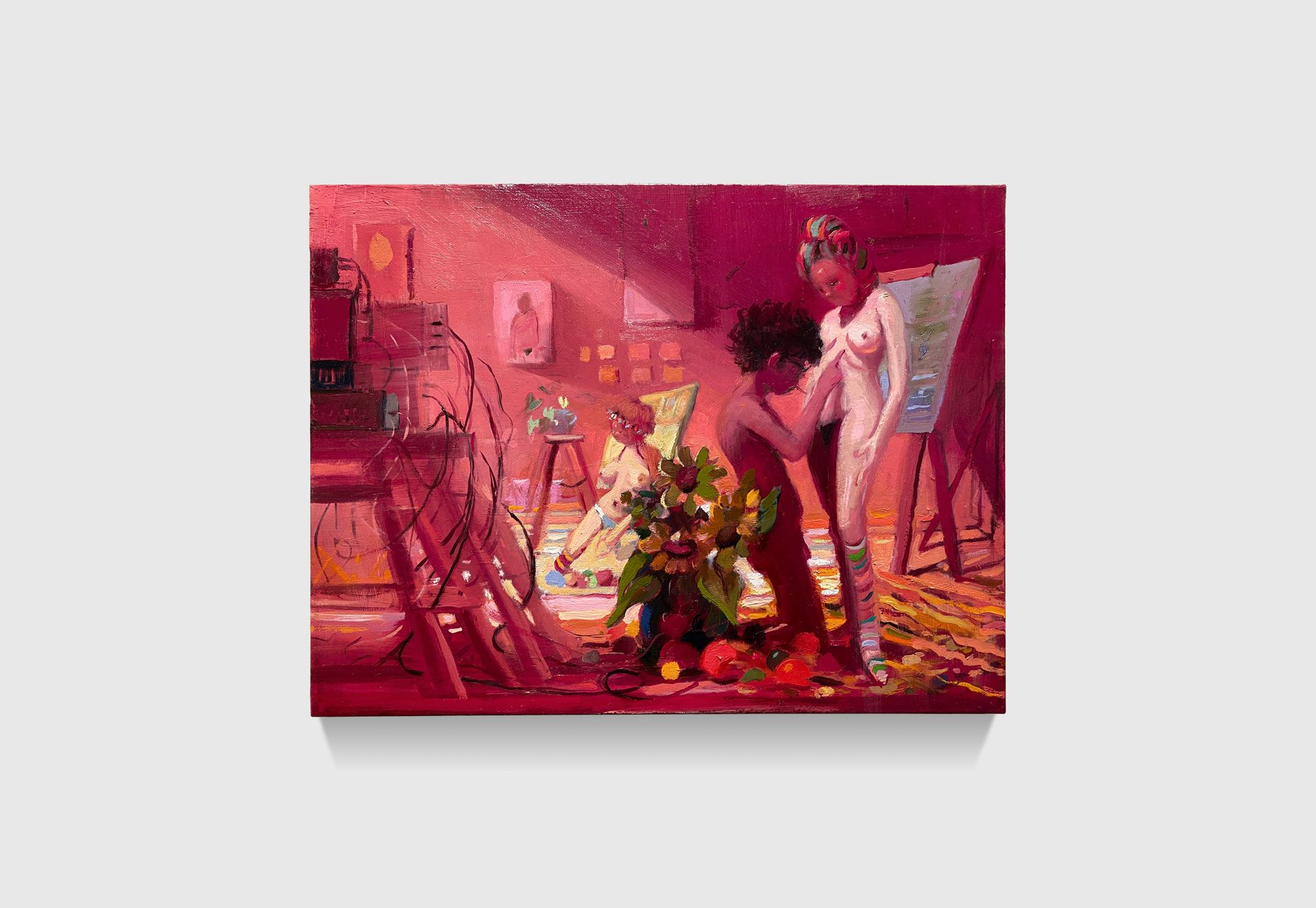 A painting by Lisa Yuskavage titled Small Department of Painting Drawing and Sculpture, dated 2019.