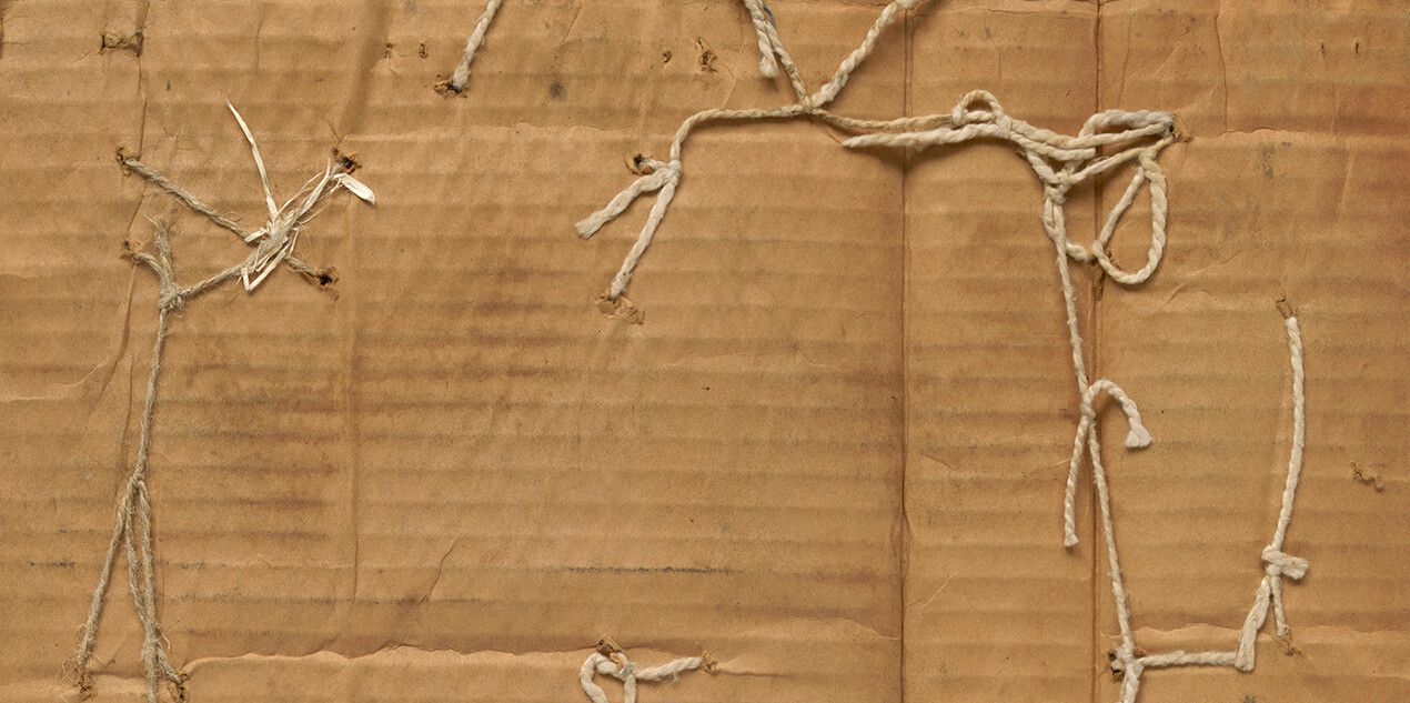 A detail of an untitled paper work by James Castle not dated
