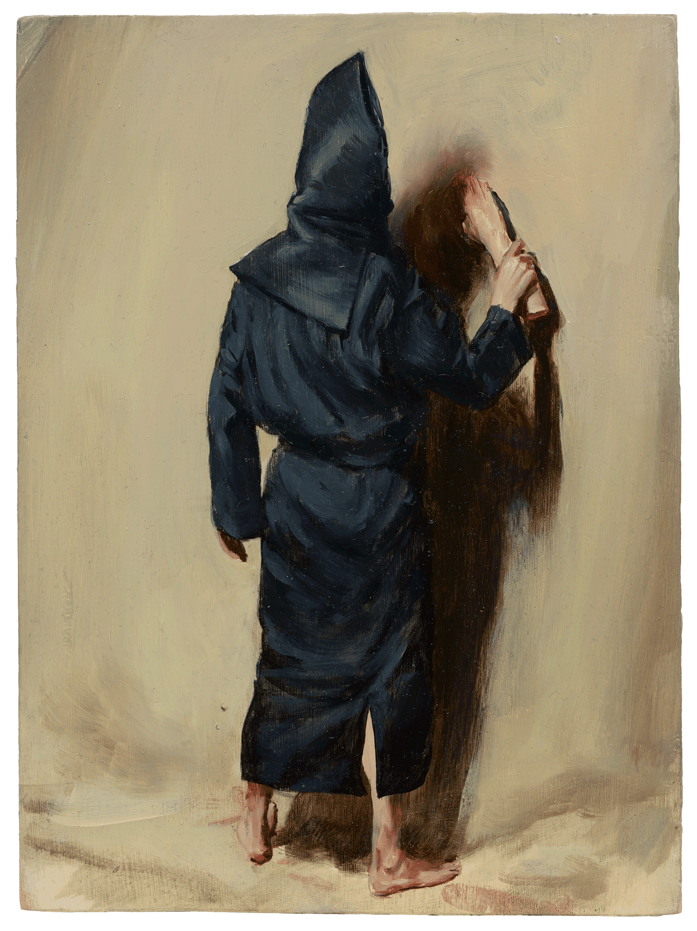 A painting by Michael Borremans, titled Black Mould / Blood II, dated 2015.