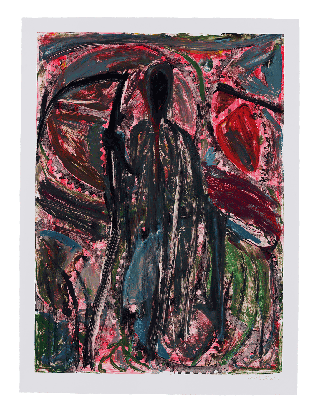 A print by Josh Smith titled Reaper dated 2019.